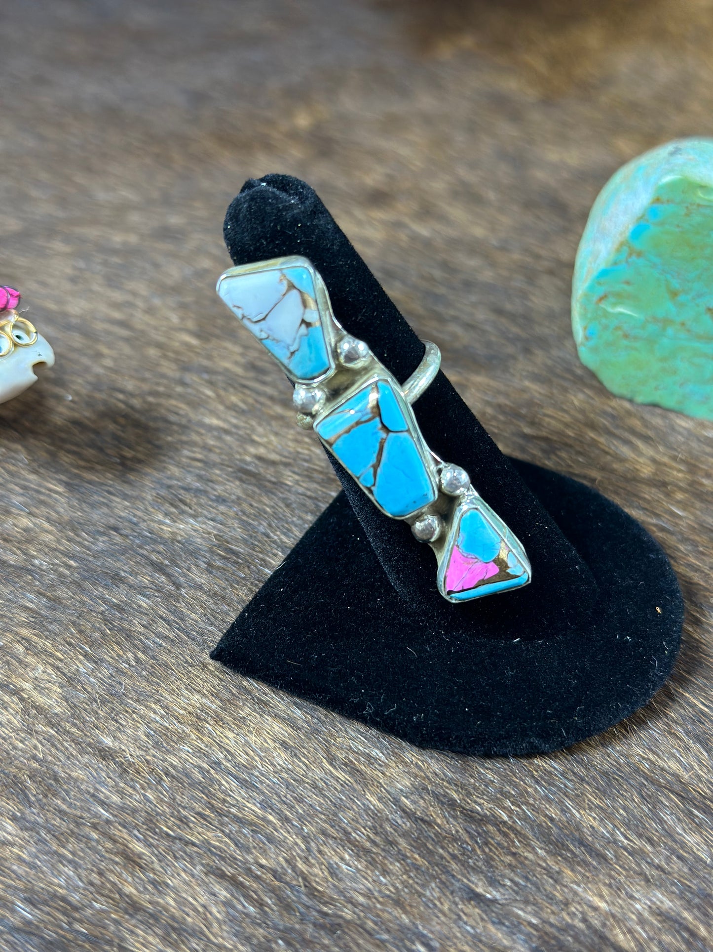 Cotton Candy 3 stone ring