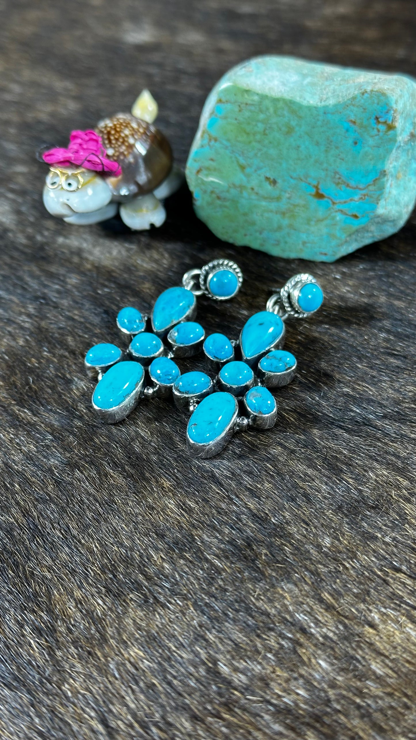 Blue Kingman Turquoise Bow Tie Earrings