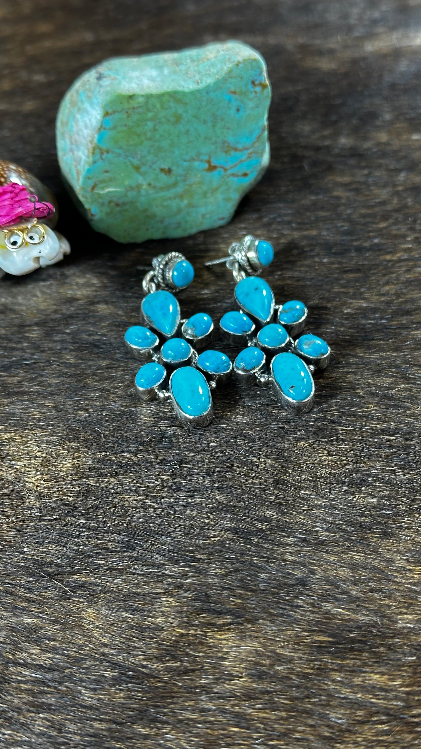 Blue Kingman Turquoise Bow Tie Earrings
