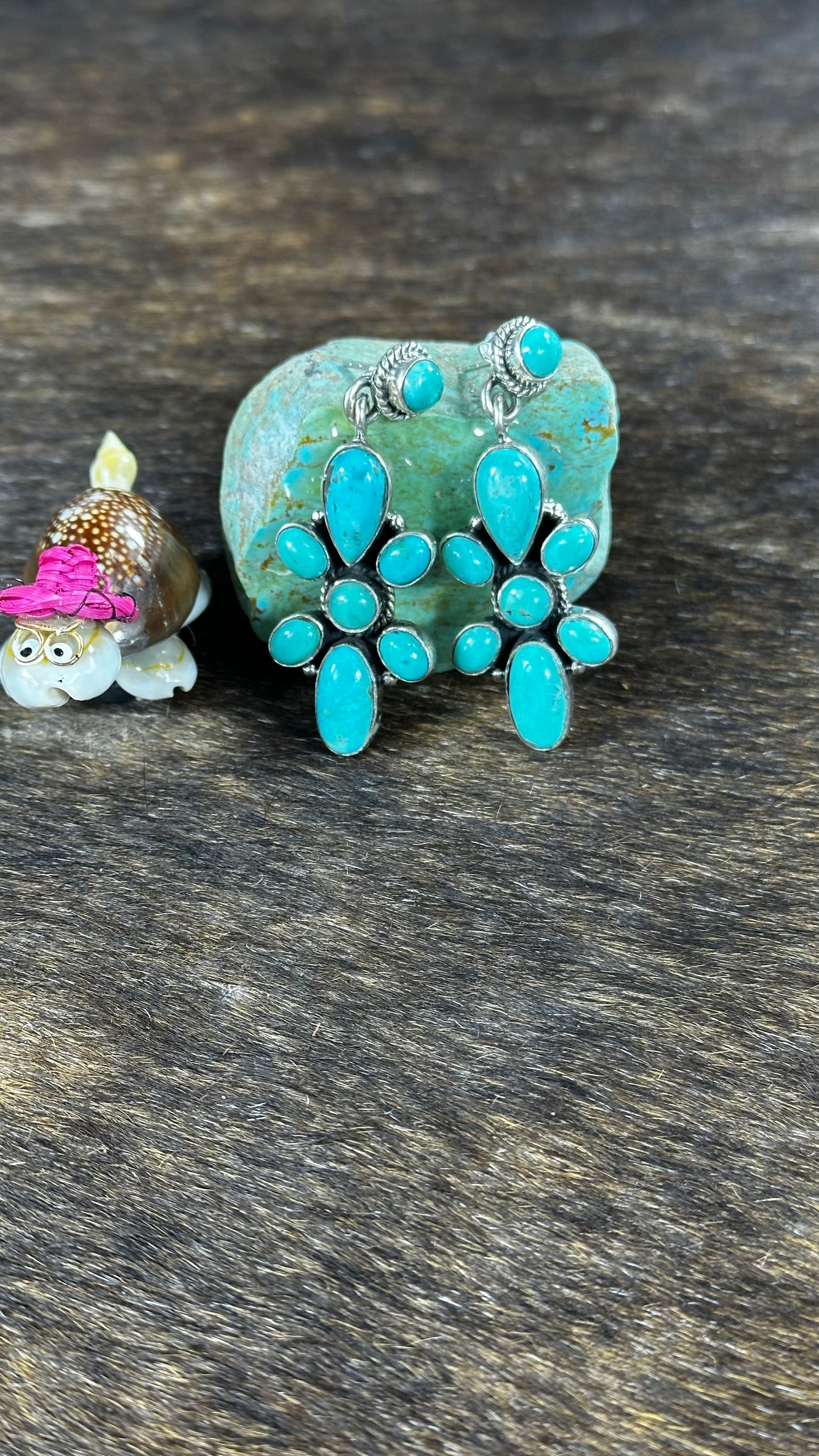 Green Kingman Turquoise Bow Tie Earrings
