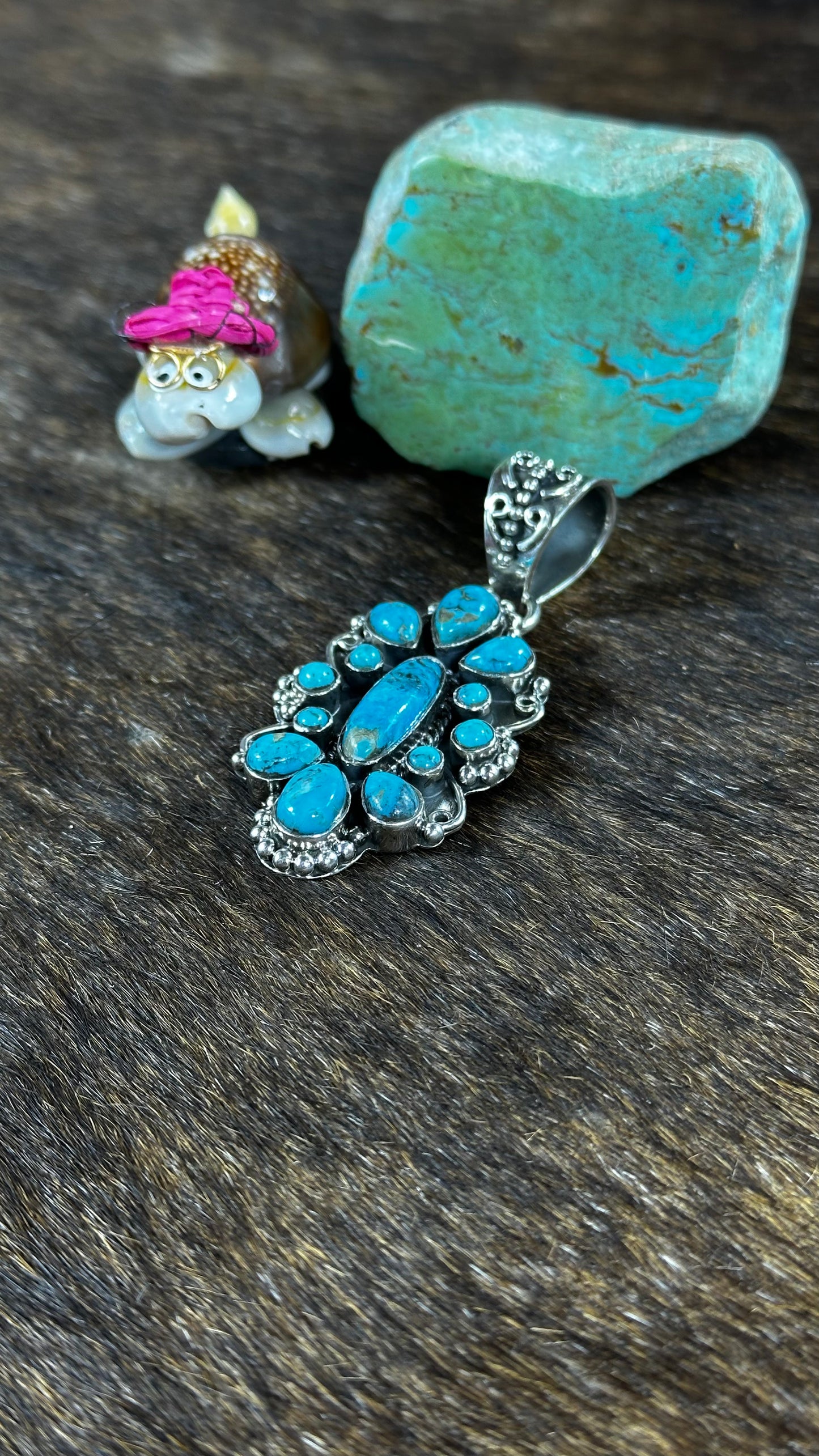 Blue Kingman Turquoise Pendant