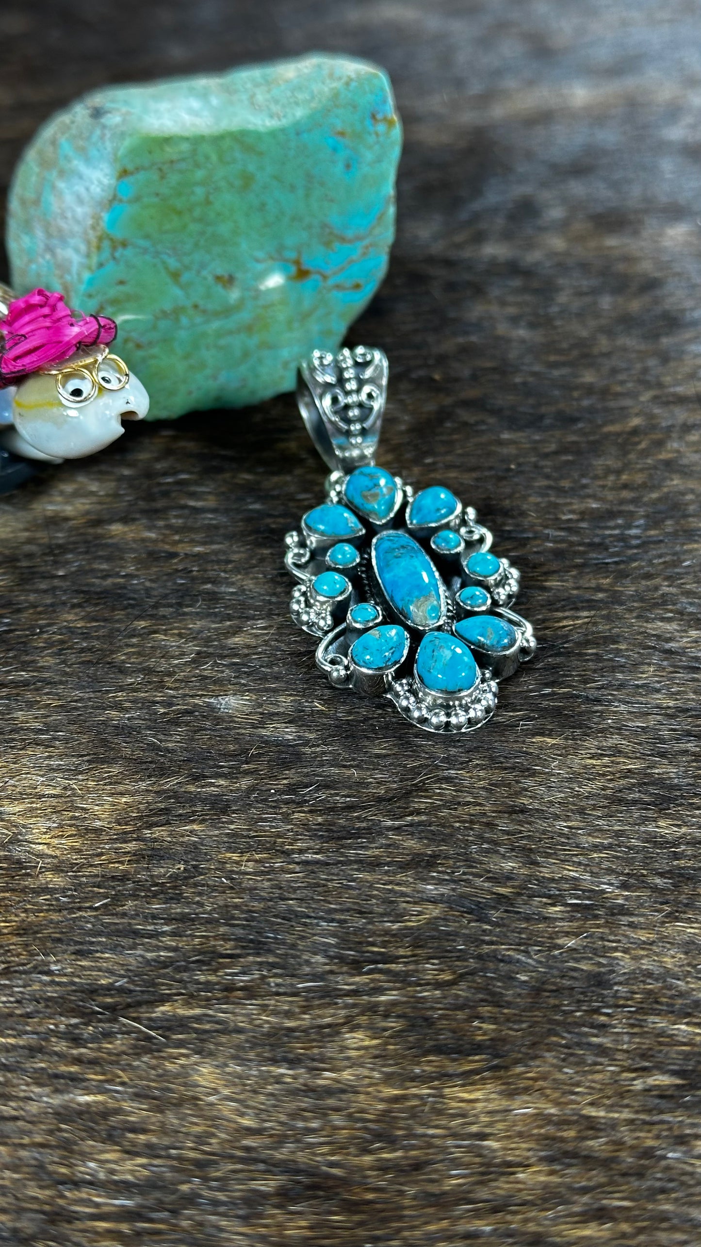 Blue Kingman Turquoise Pendant