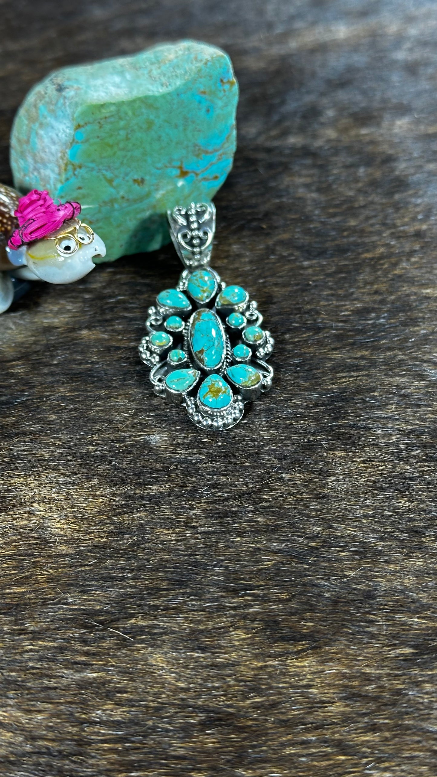 Green Kingman Turquoise Pendant