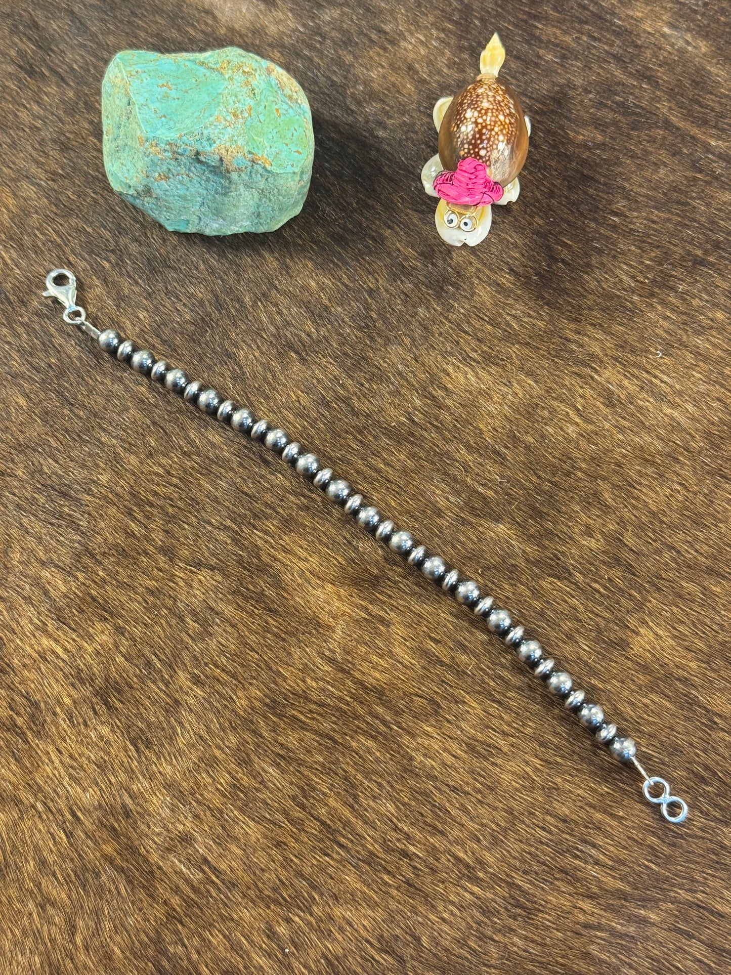 Sterling Silver Rondelle and Round 6mm Pearls