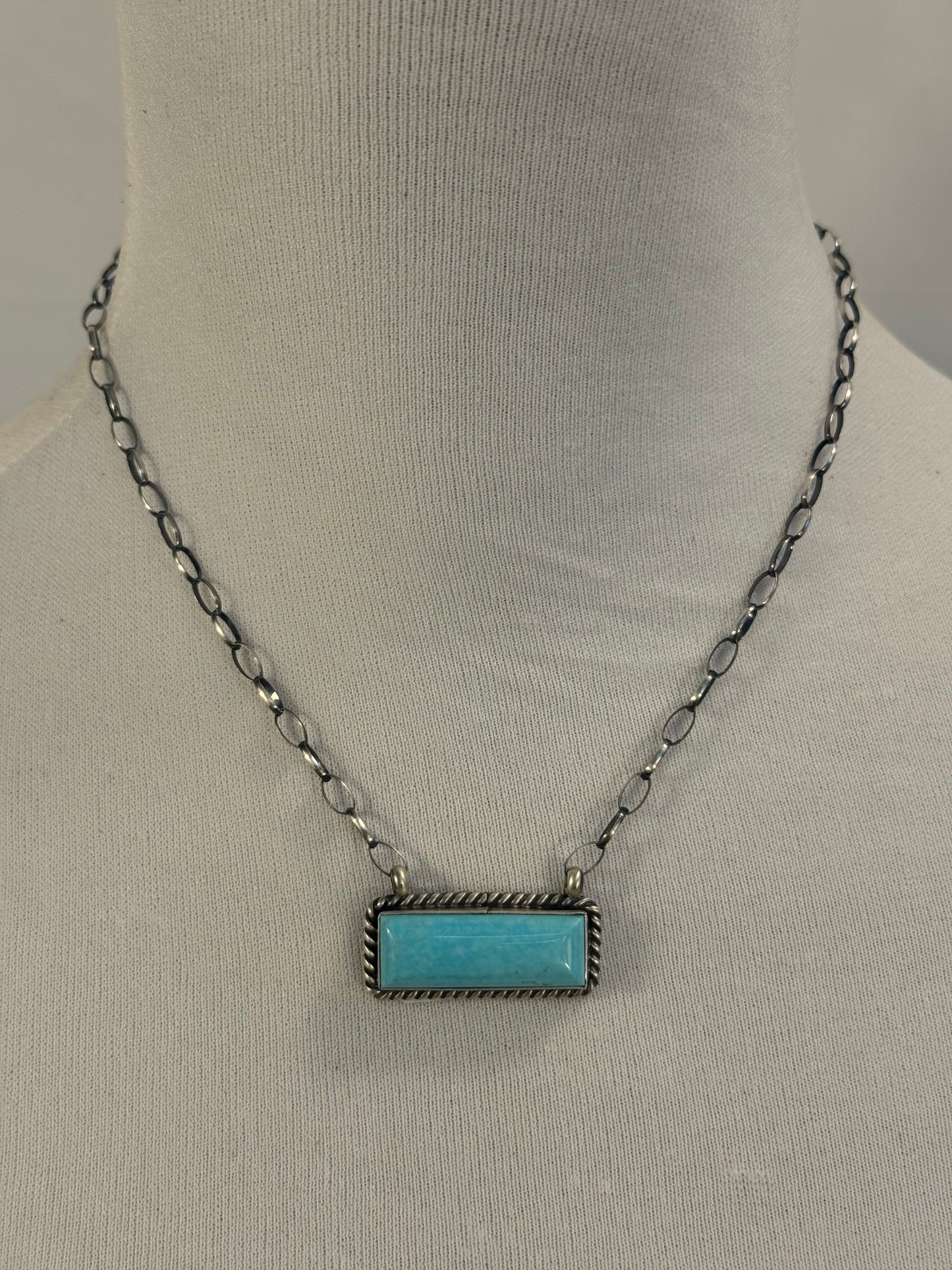 Kingman Turquoise Bar Necklace