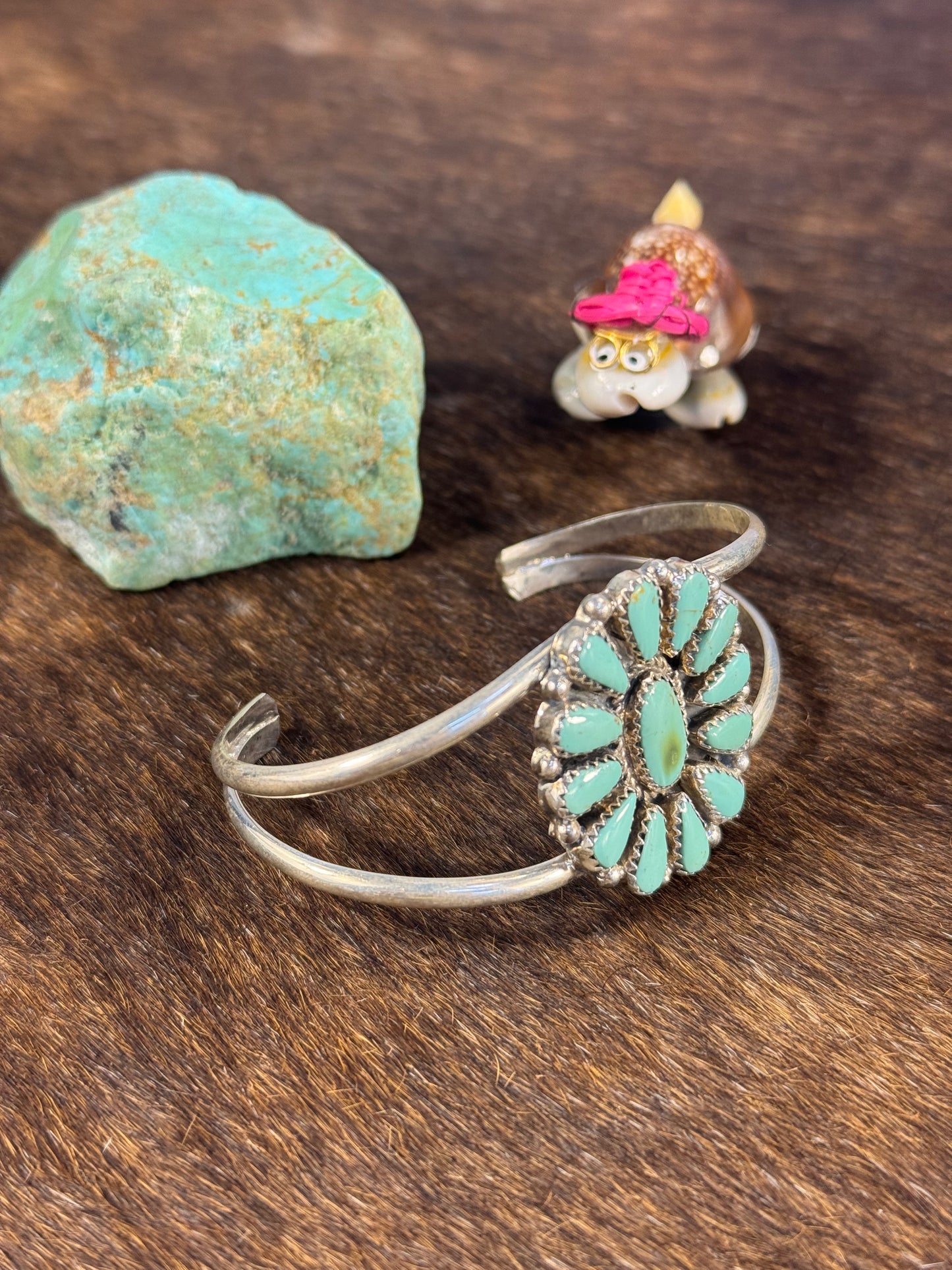 Kingman Turquoise Cluster Bracelet