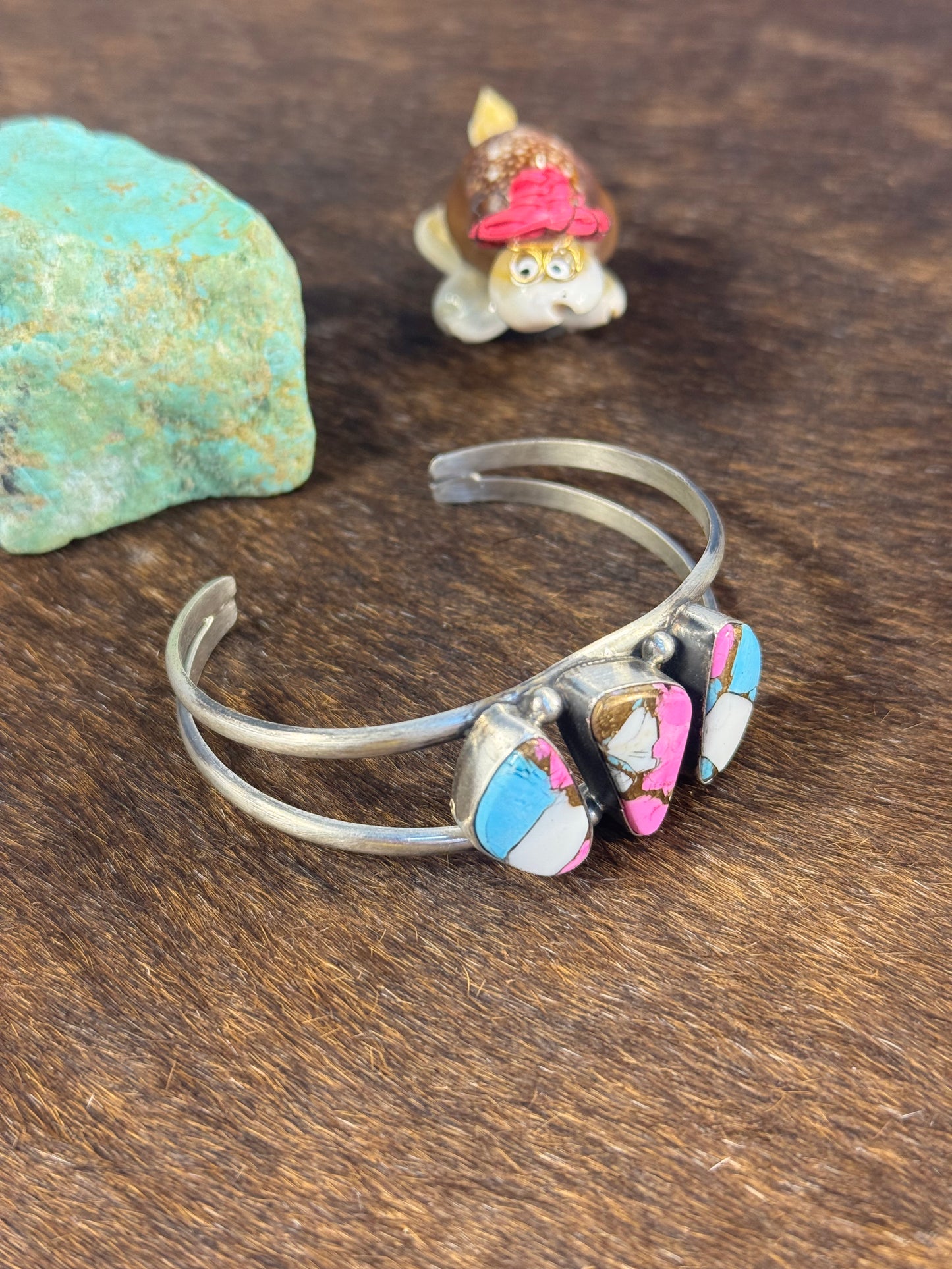 3 Stone Cotton Candy Cuff