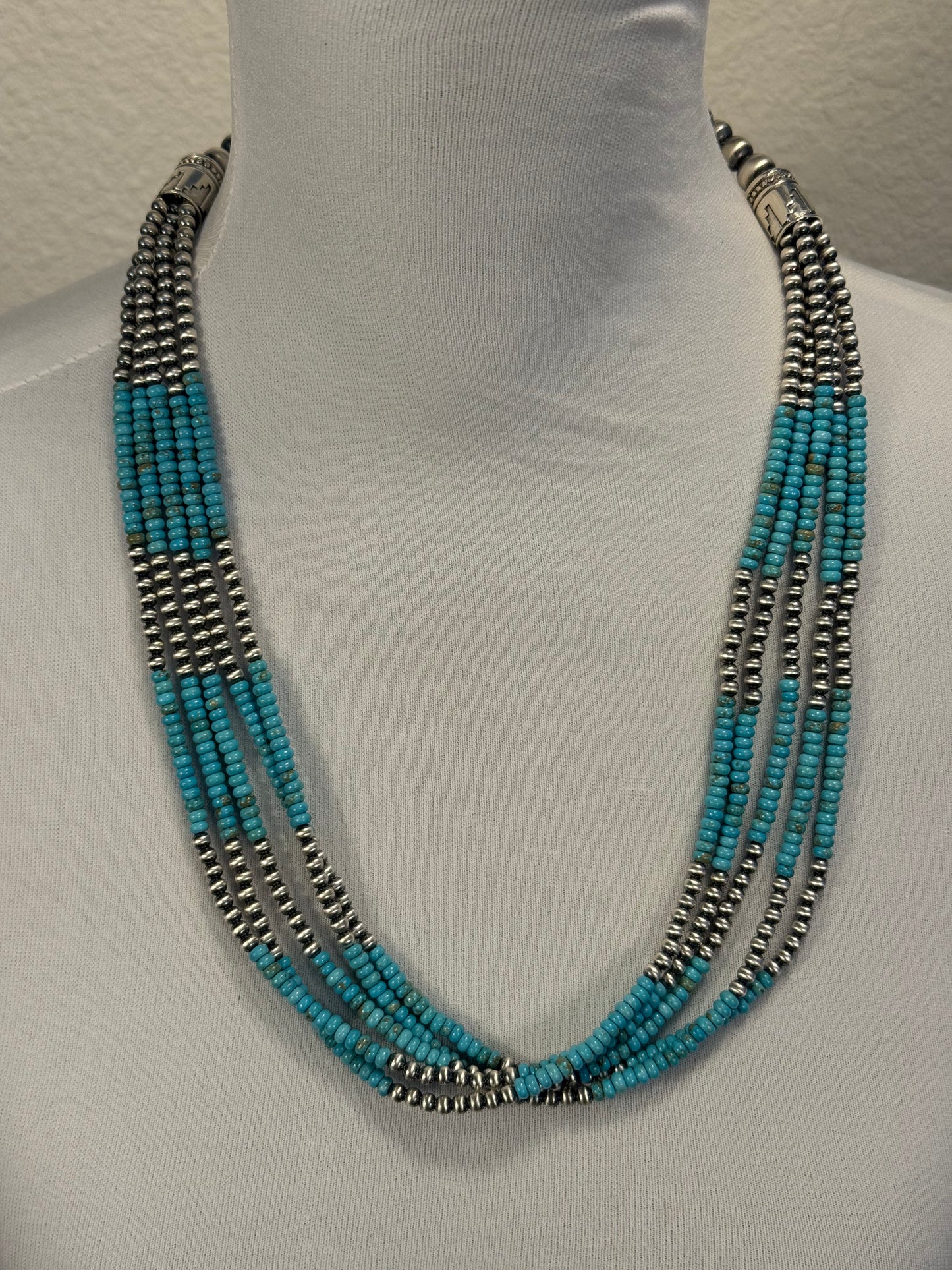 Kingman Turquoise 5 Strand Necklace
