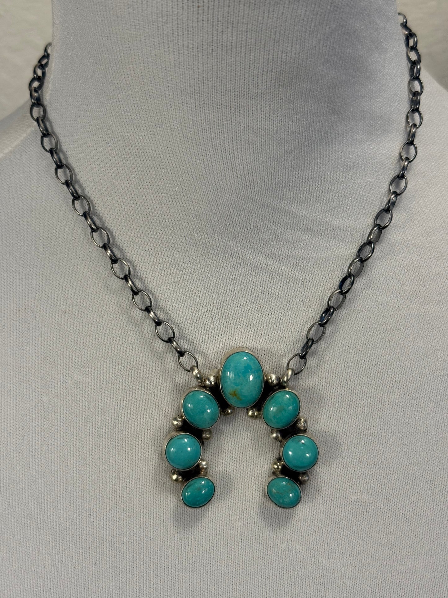Kingman Turquoise Naja Necklace