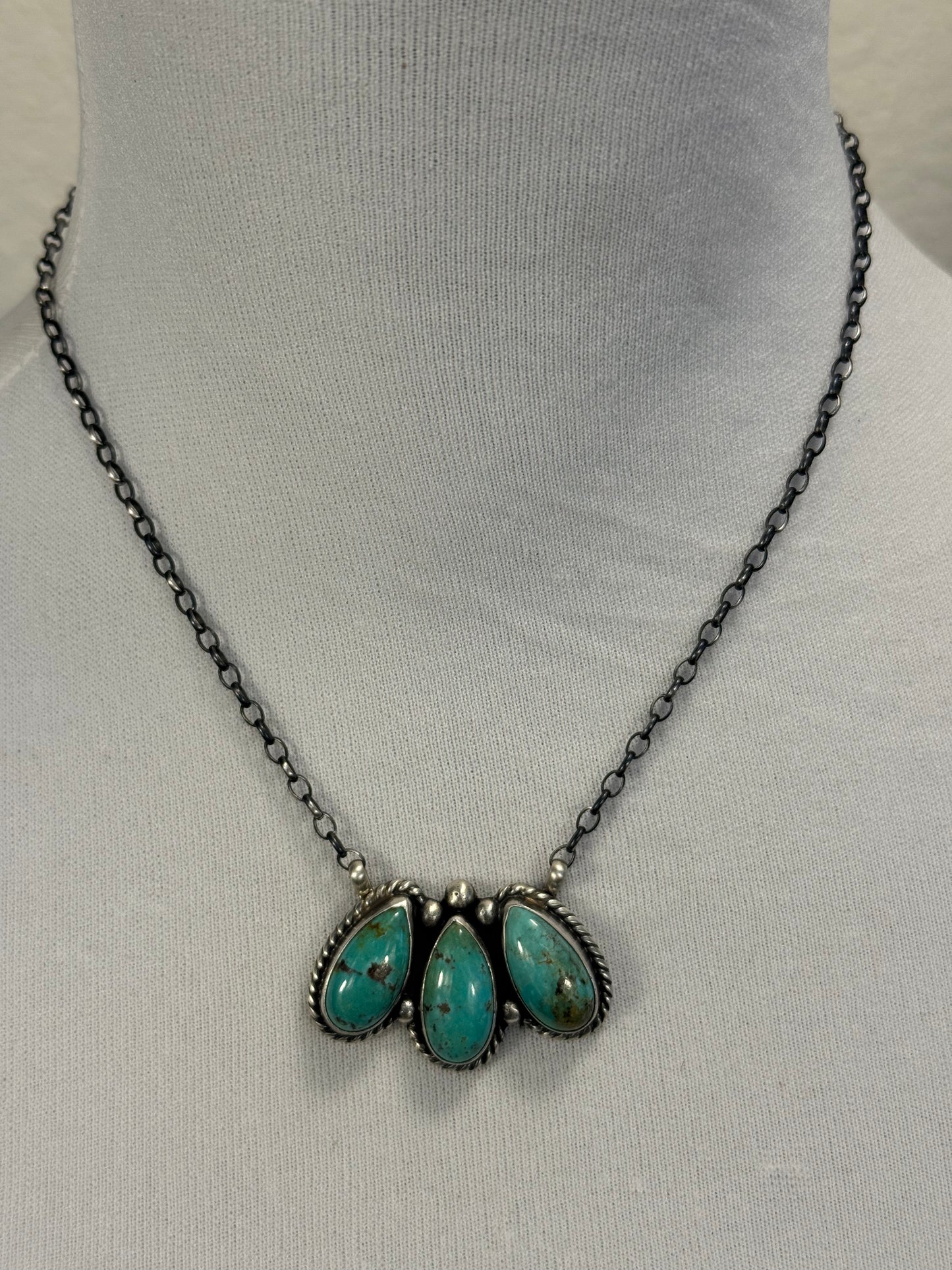 3 Stone Kingman Necklace
