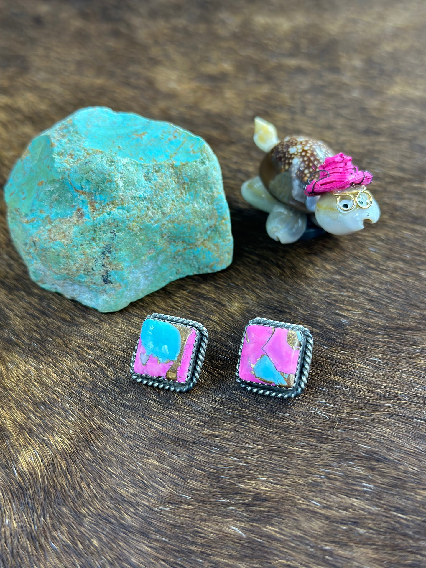 Cotton Candy Square Earring