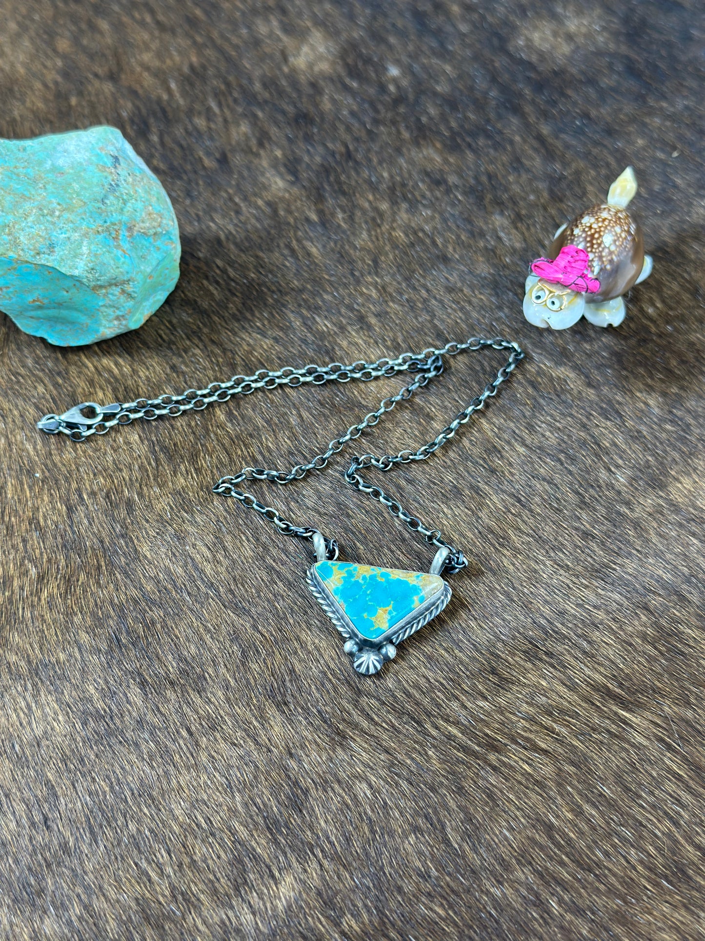 Kingman Triangle Fixed Pendant Necklace