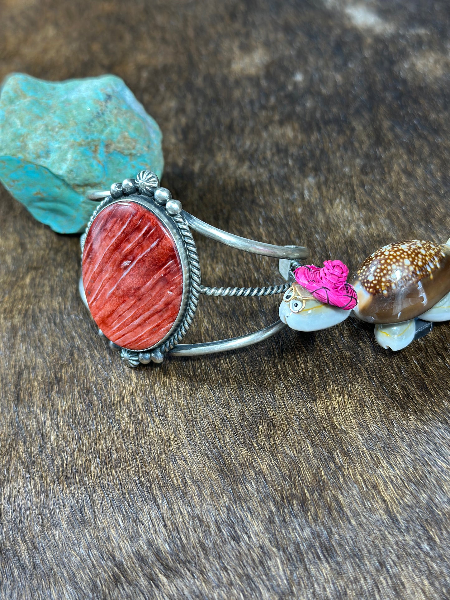 Red Spiny Twist Wire Bracelet