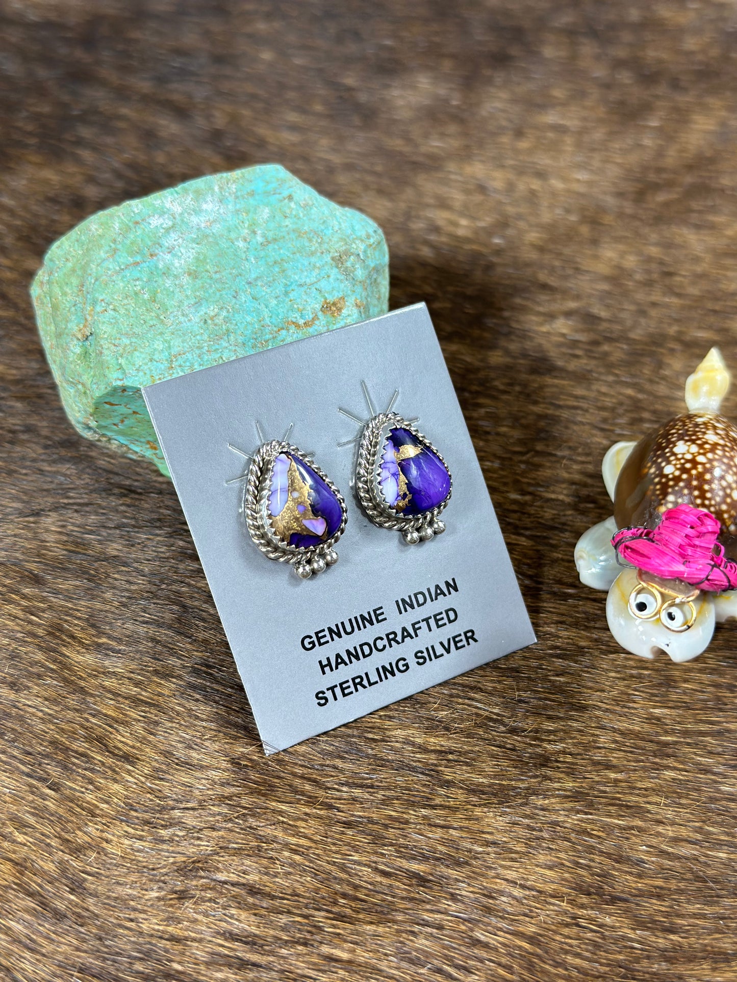 Lavender Dahlia Teardrop Earring