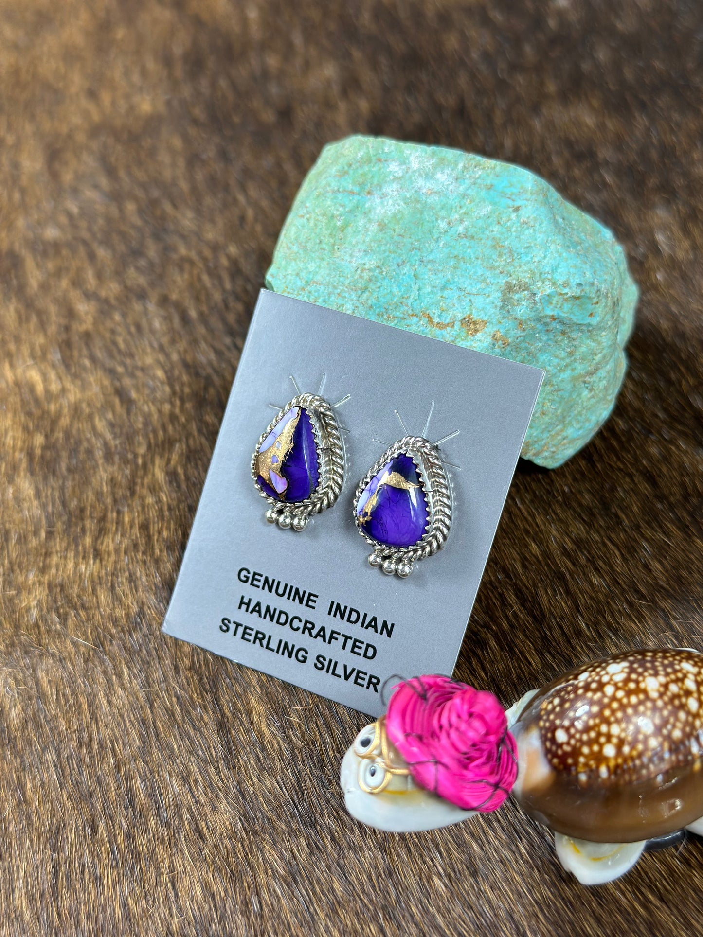 Lavender Dahlia Teardrop Earring