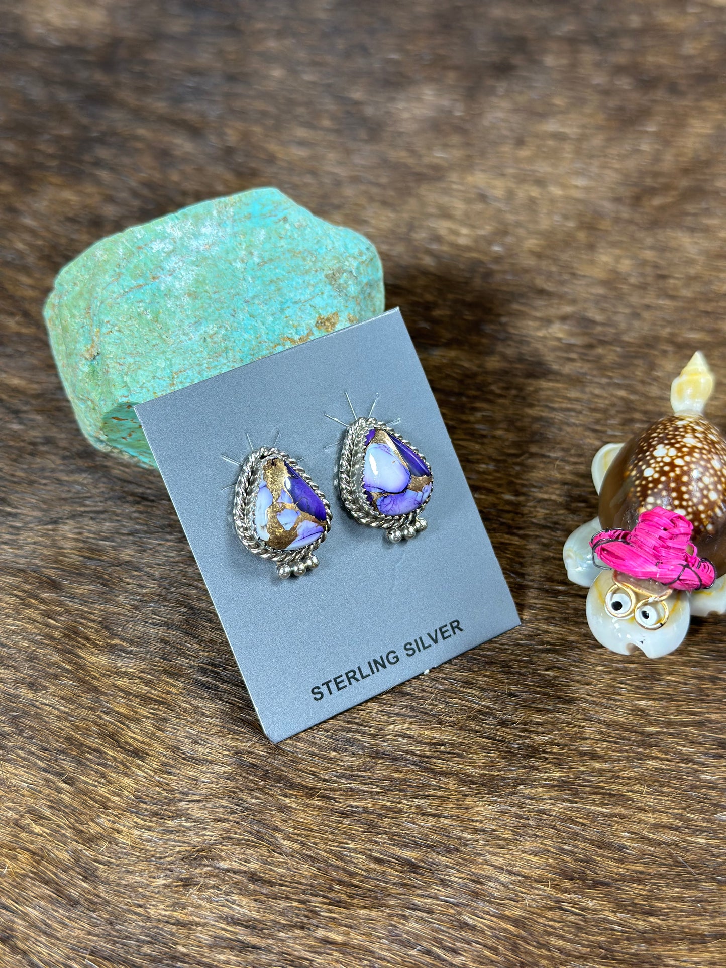 Lavender Dahlia Teardrop Earring