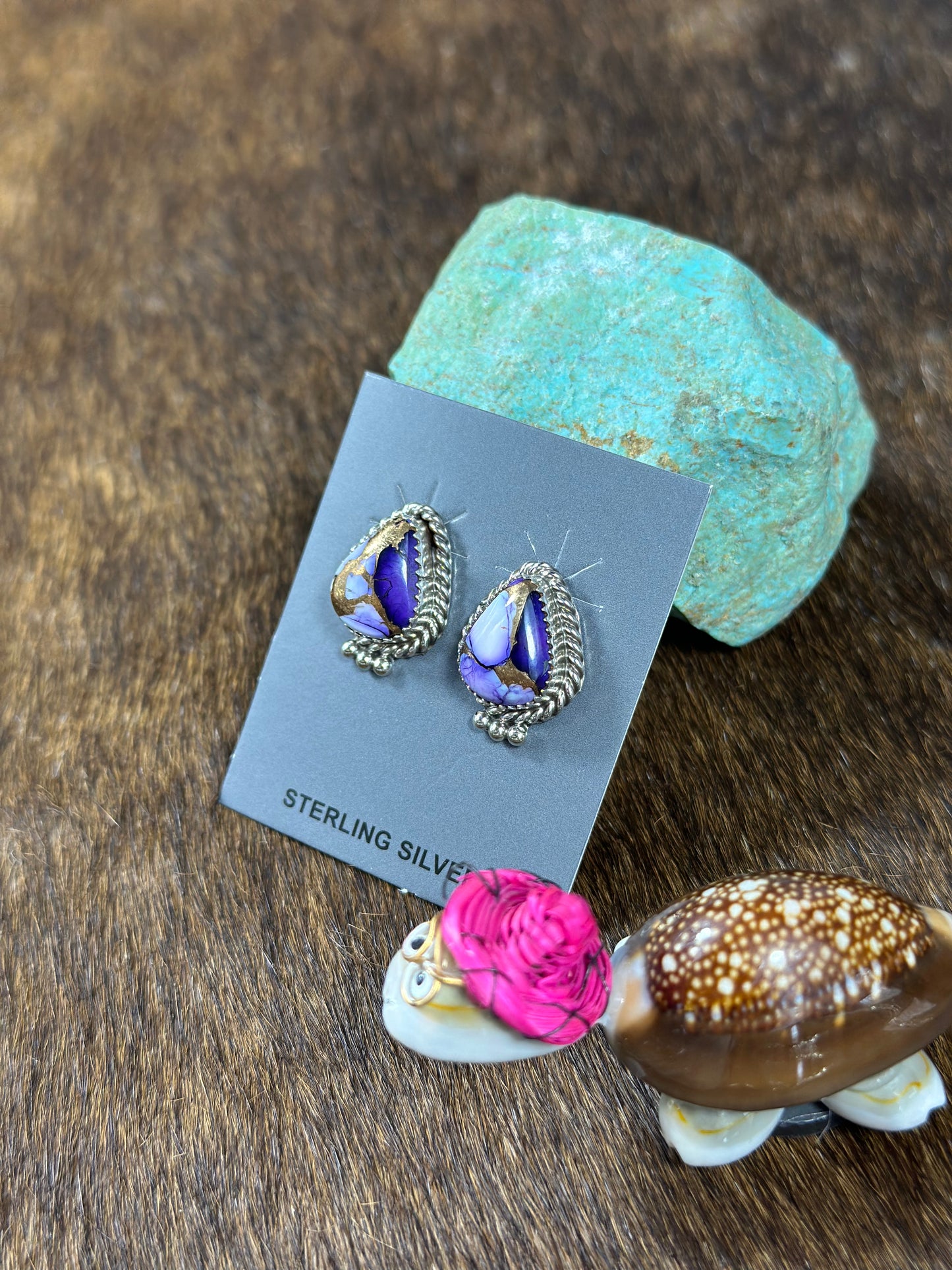 Lavender Dahlia Teardrop Earring