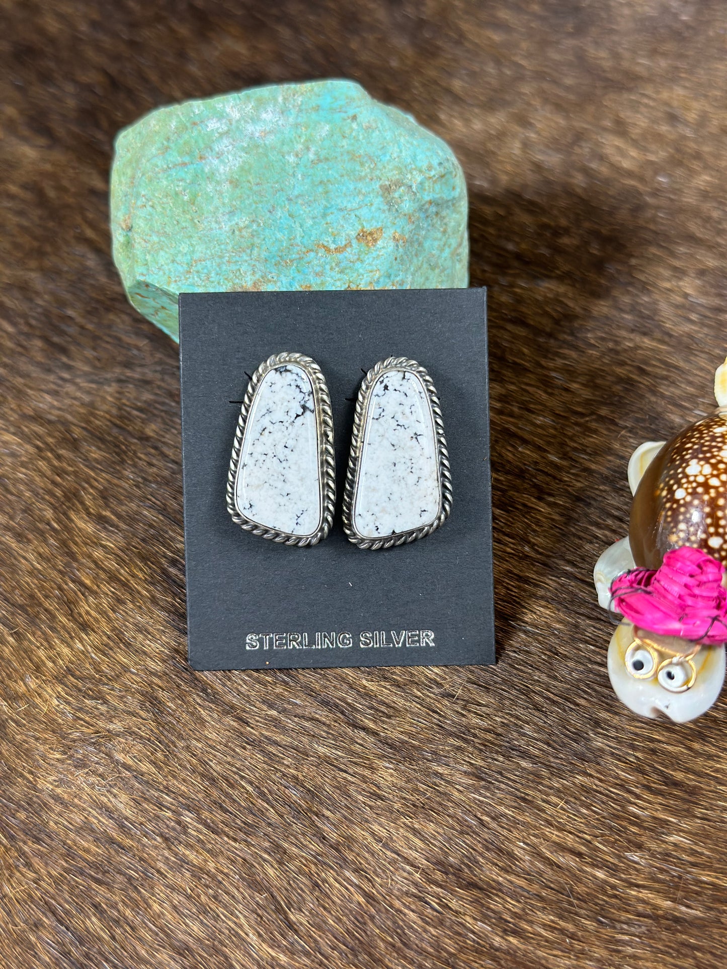 White Buffalo Stud Earring