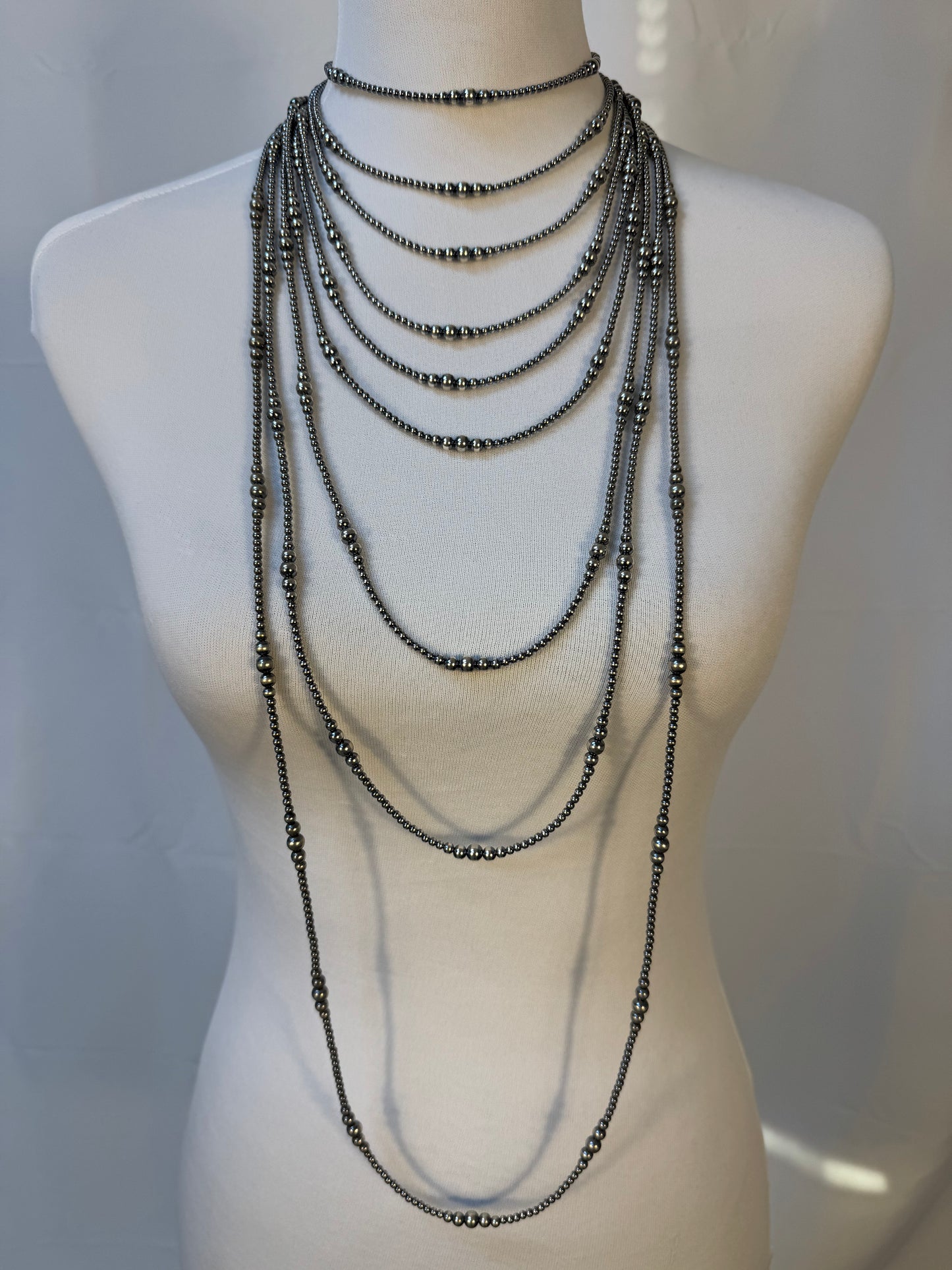 3-6 mm Variated "Navajo Style" Sterling Pearls