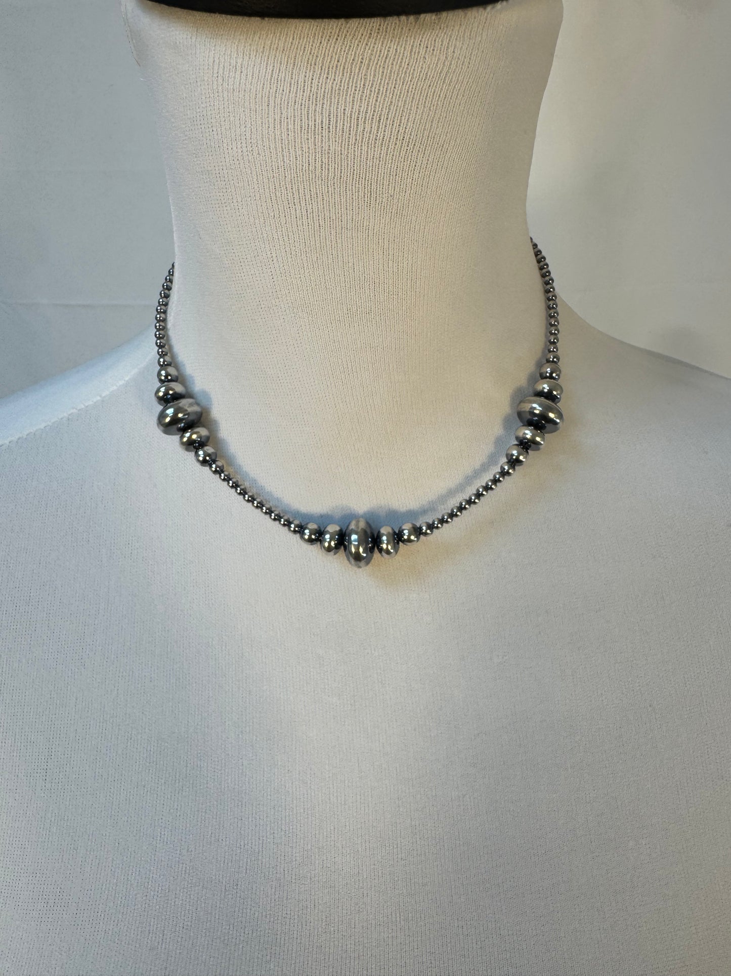 3-9MM Rondelle Sterling Pearls Necklace
