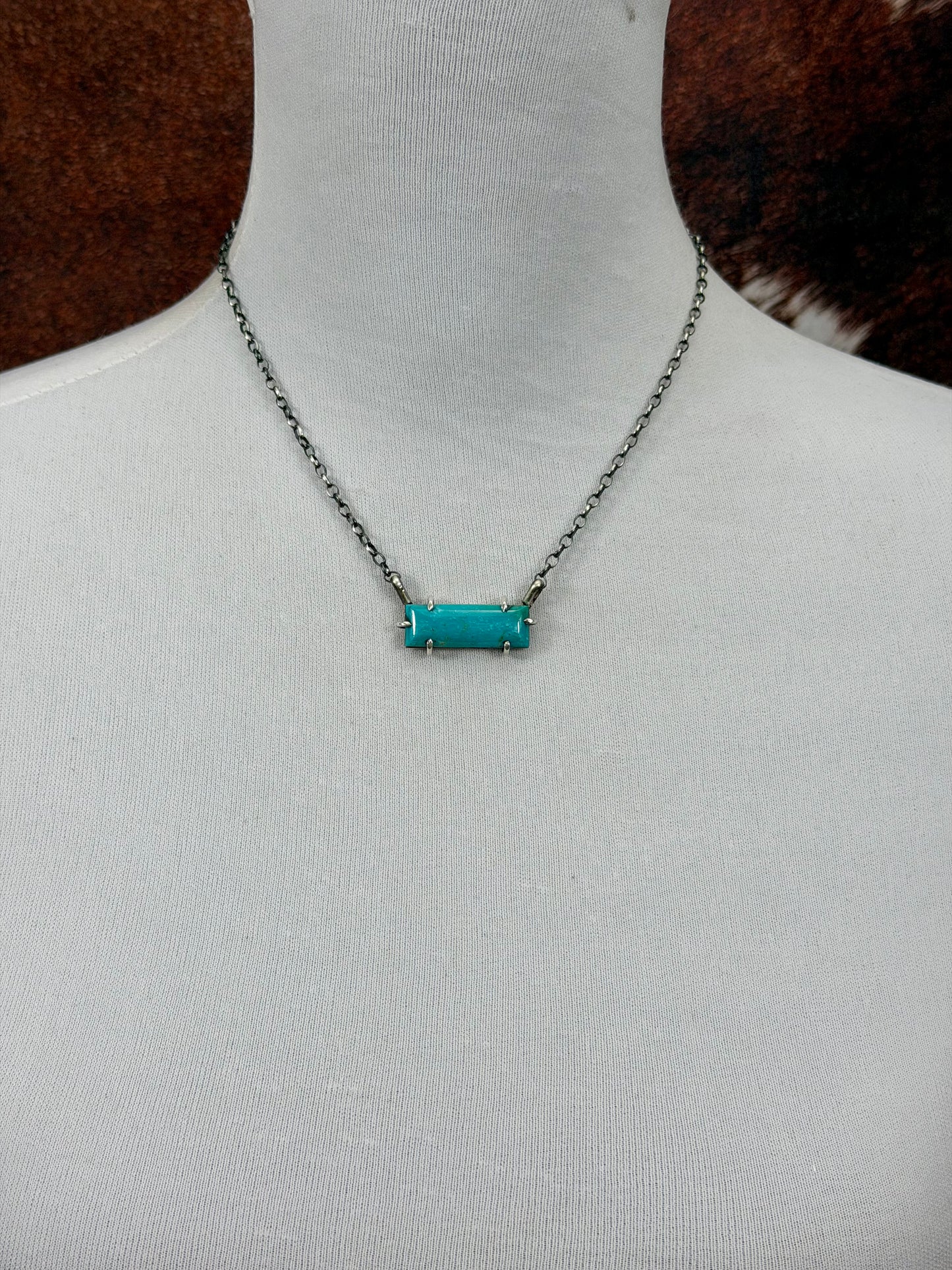 Kingman Turquoise Waterproof Sterling Silver Bar