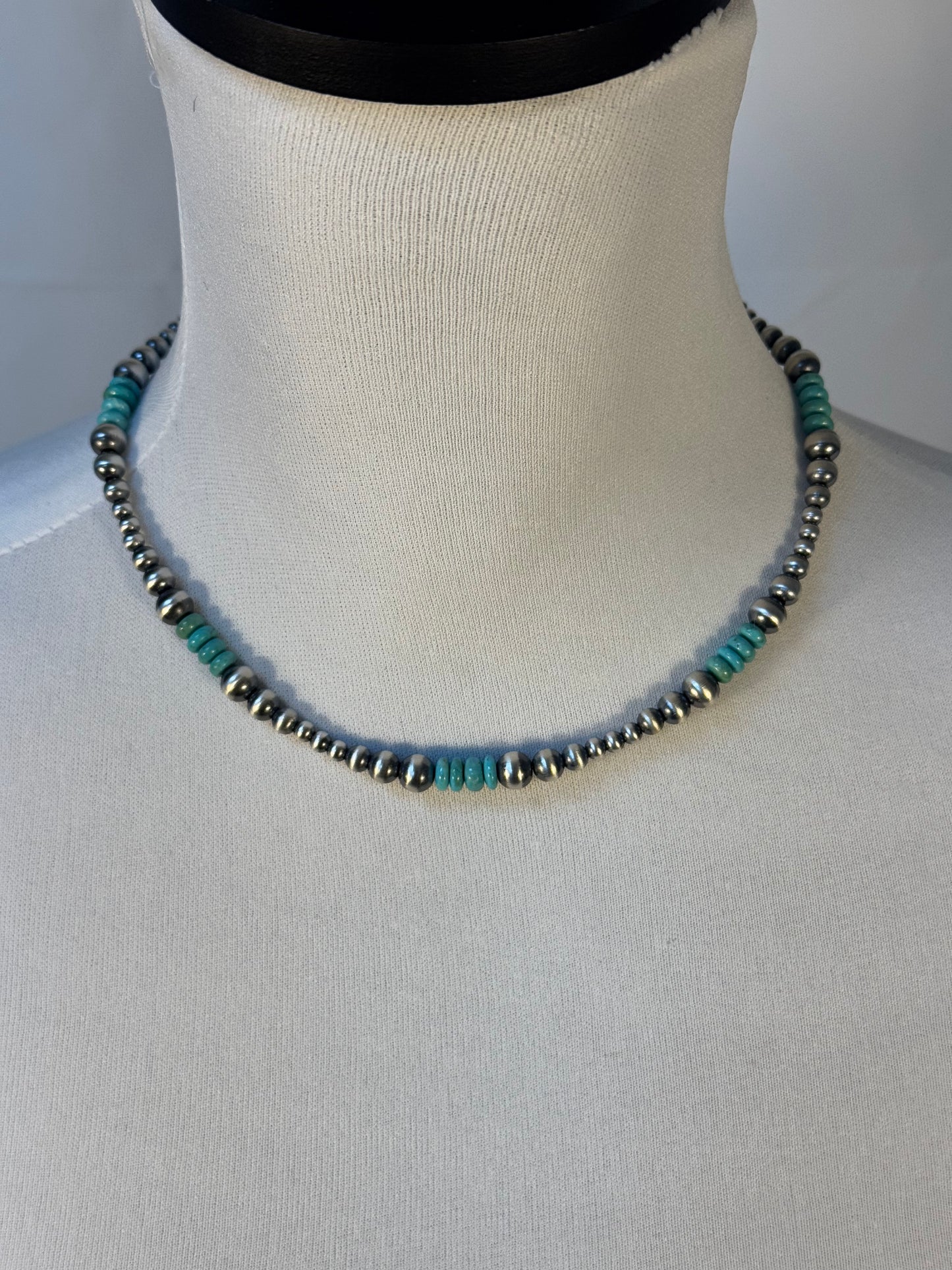 Four Stone Kingman and Navajo Style Bead Necklace
