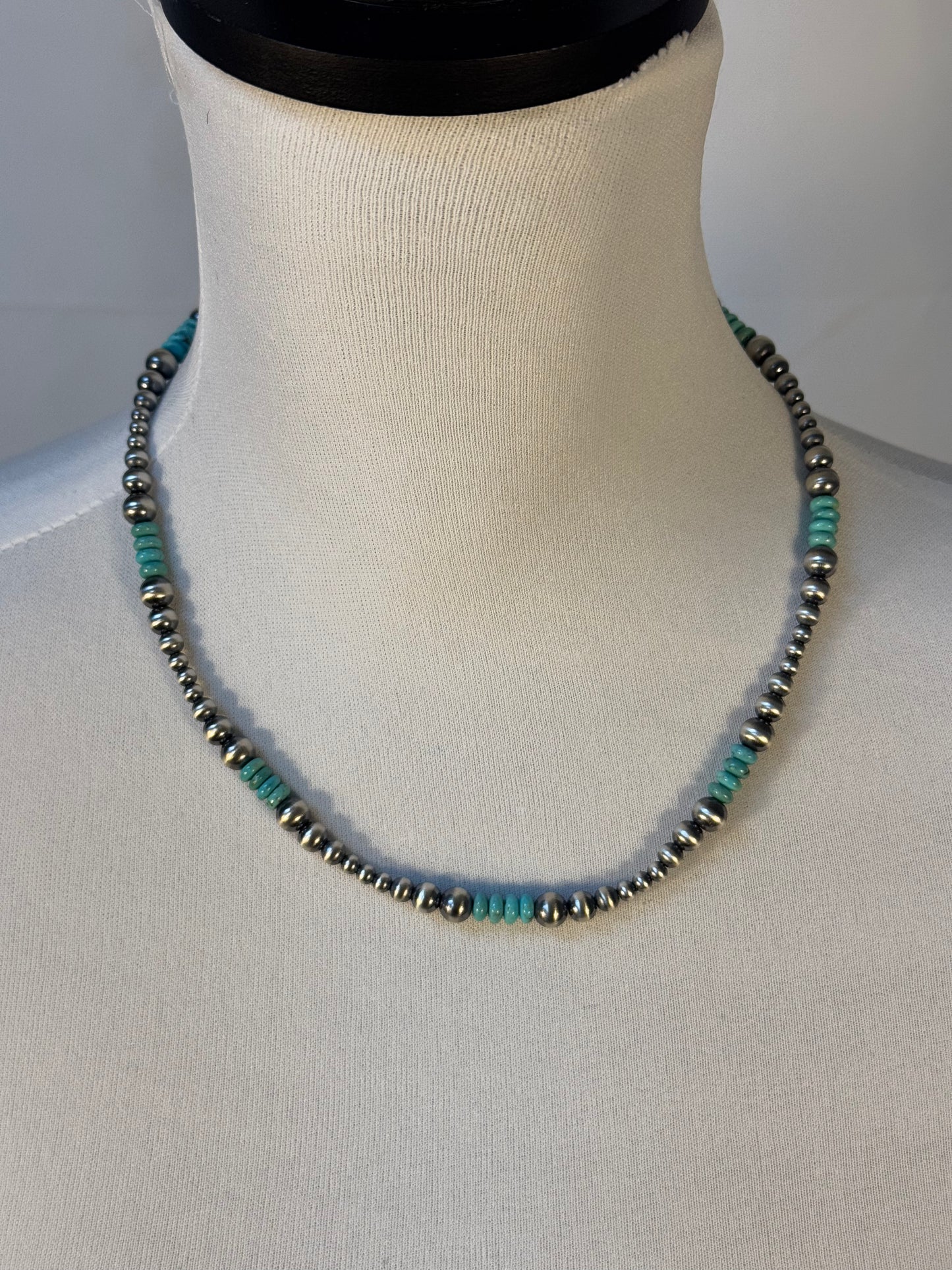 Four Stone Kingman and Navajo Style Bead Necklace