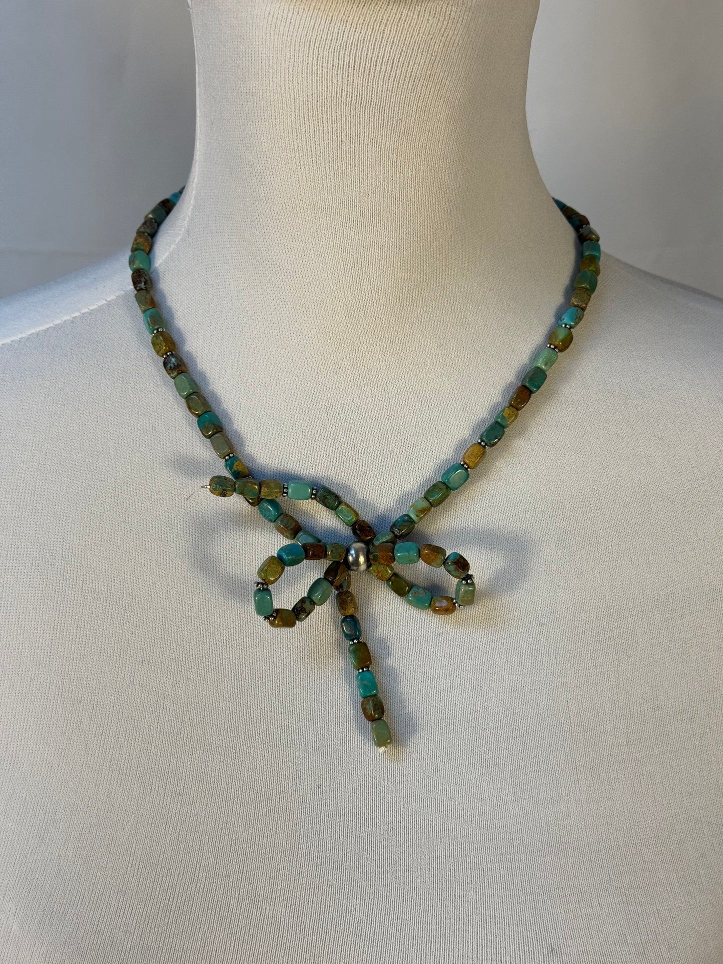 Kingman Turquoise Bow Necklace