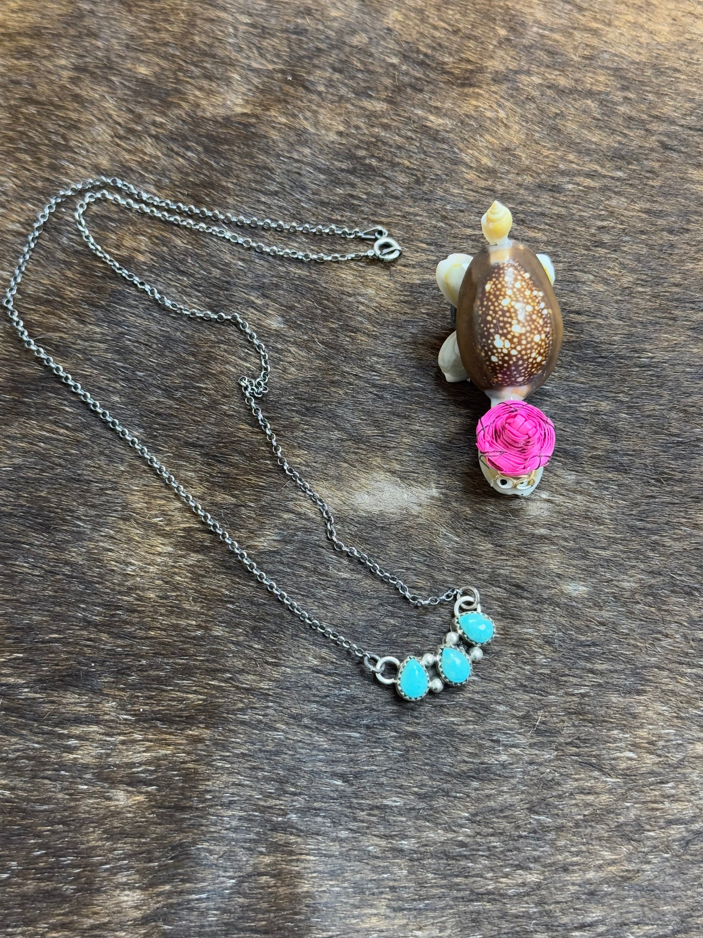 3 Stone Kingman Turquoise Necklace
