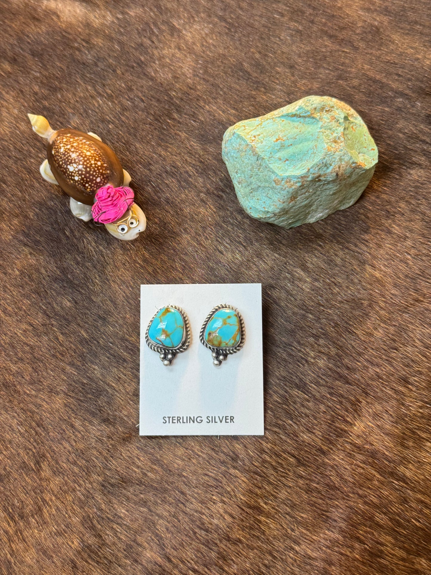 Kingman Turquoise Stud Earrings