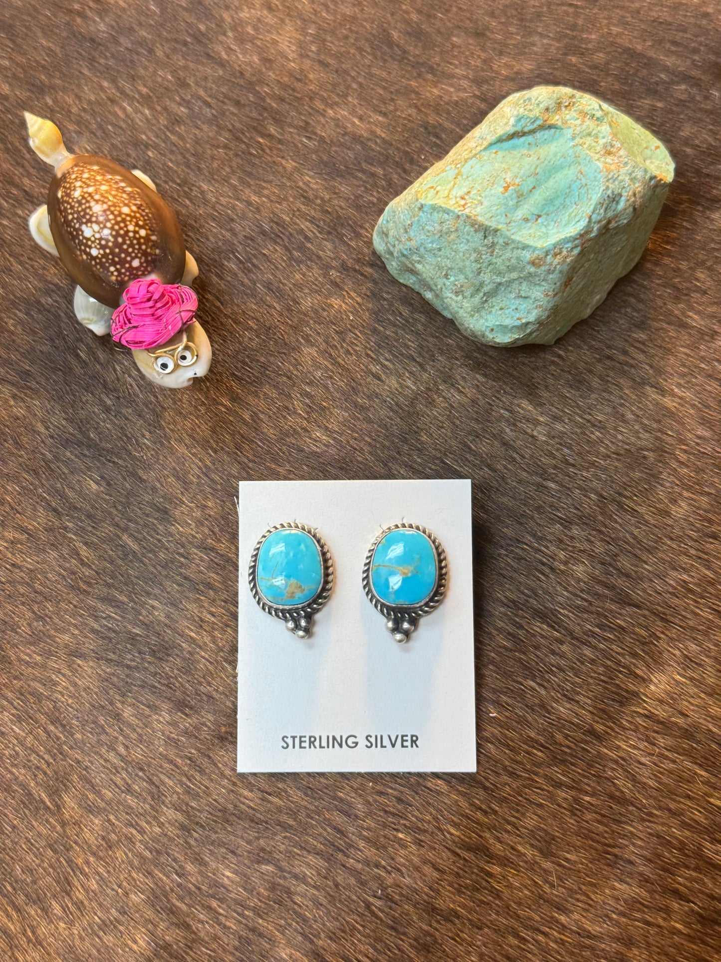 Kingman Turquoise Stud Earrings