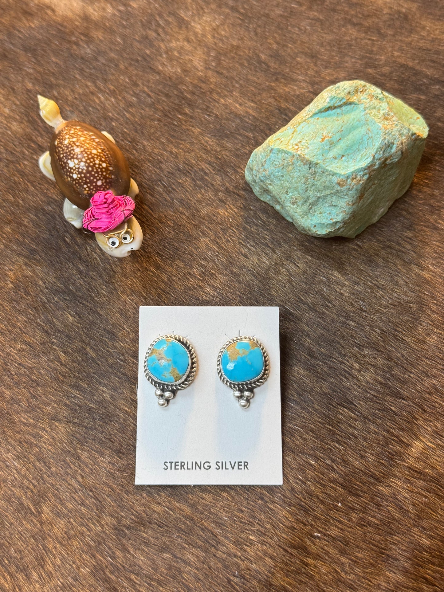 Kingman Turquoise Stud Earrings