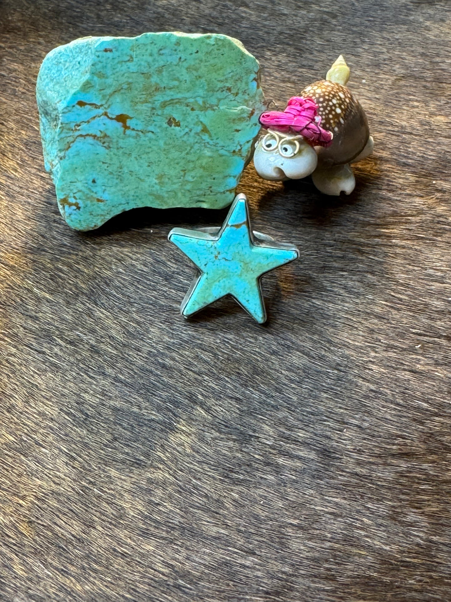 Kingman Turquoise Star Ring