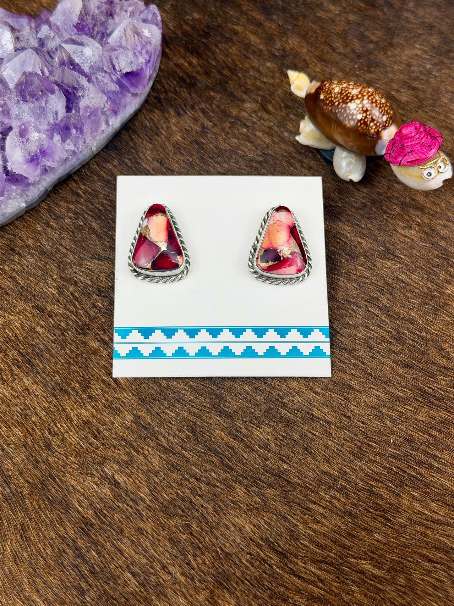 Dahlia Rose Sterling Silver Triangle Earrings