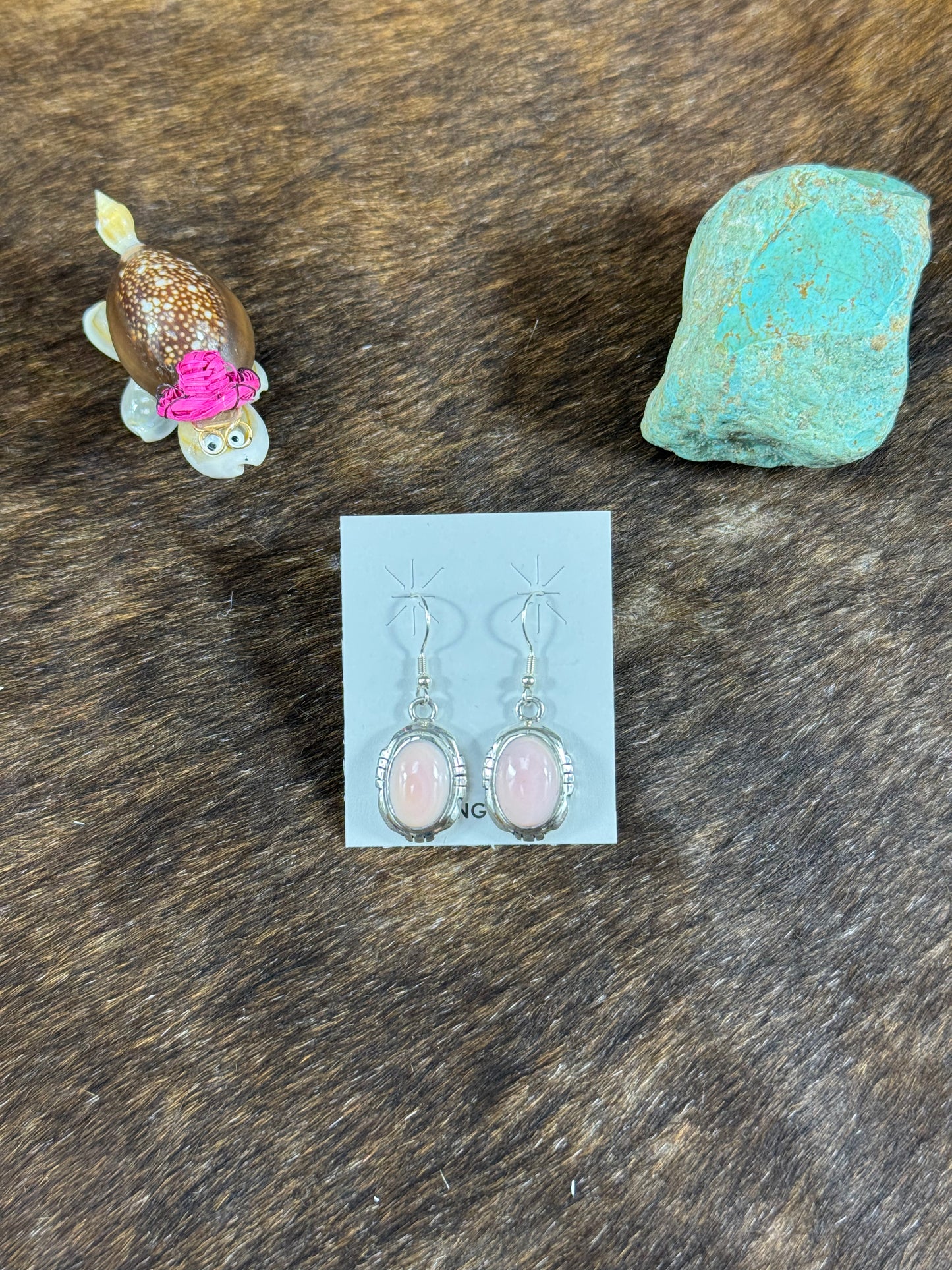 Pink Conch Dangle Earrings