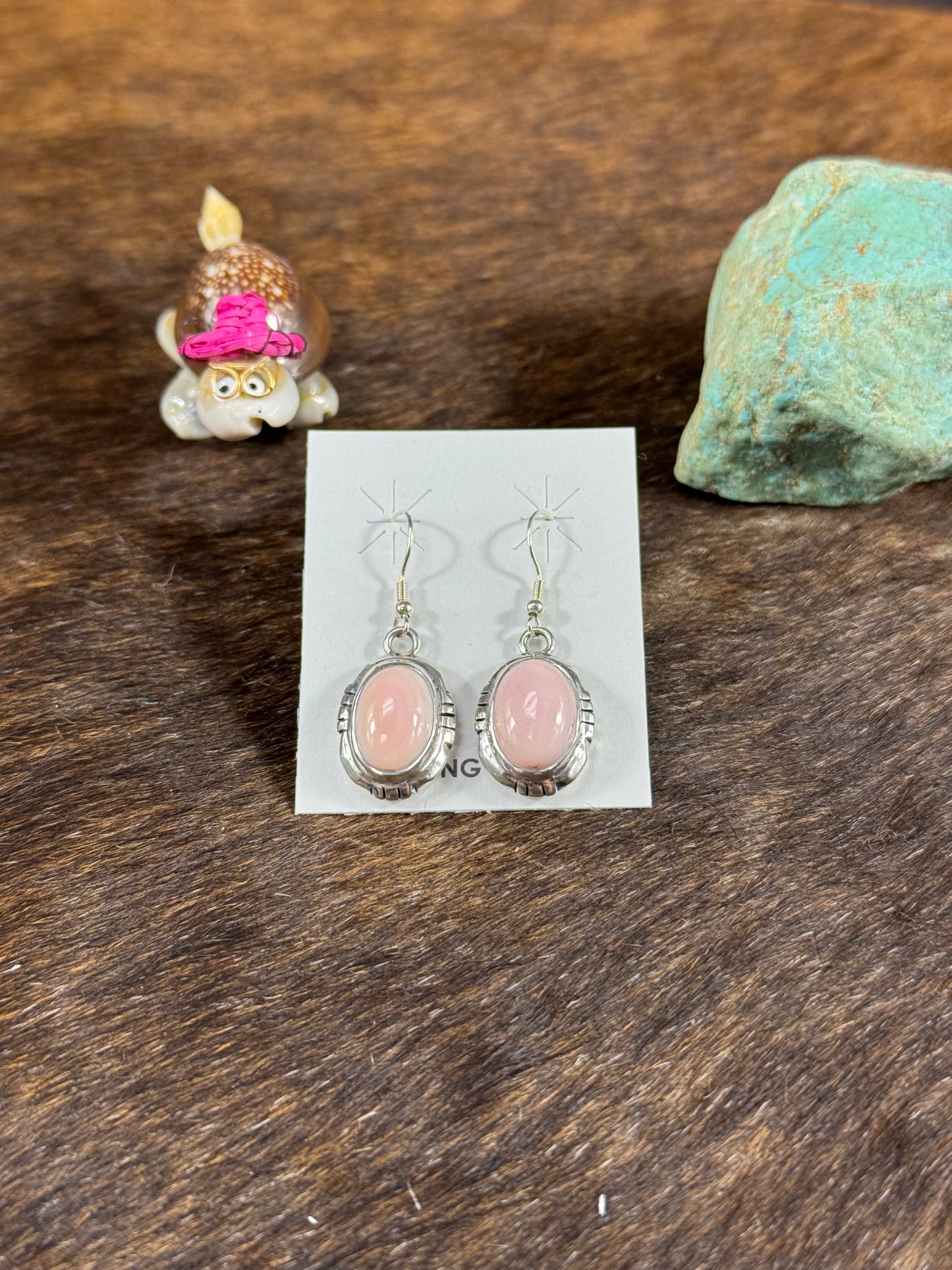 Pink Conch Dangle Earrings