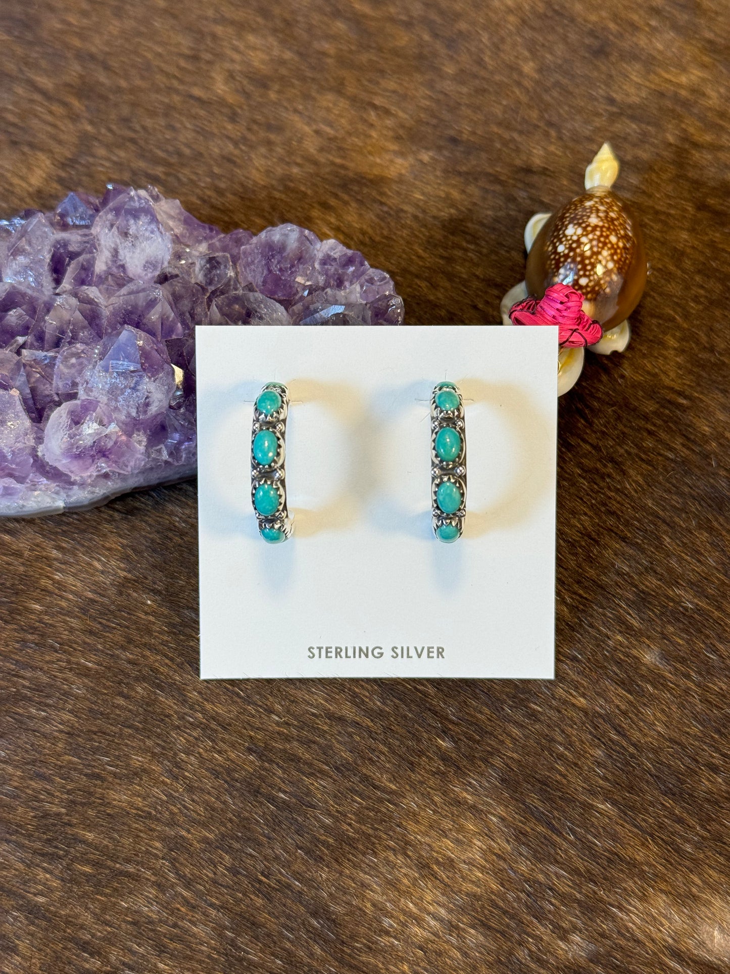 Kingman Turquoise Hoop Earring