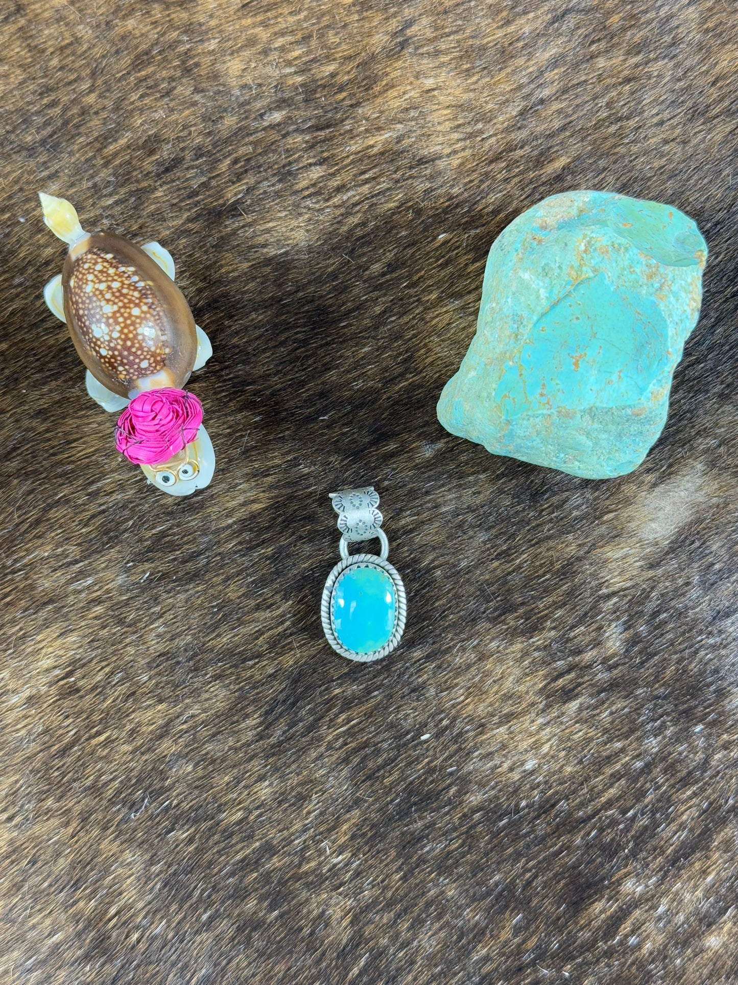 Kingman Turquoise Stamp Pendants