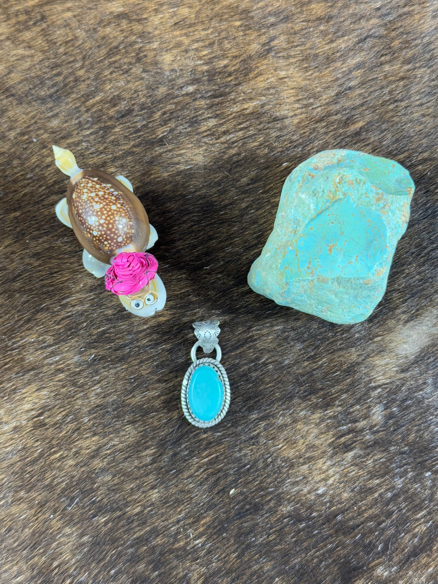 Kingman Turquoise Stamp Pendants