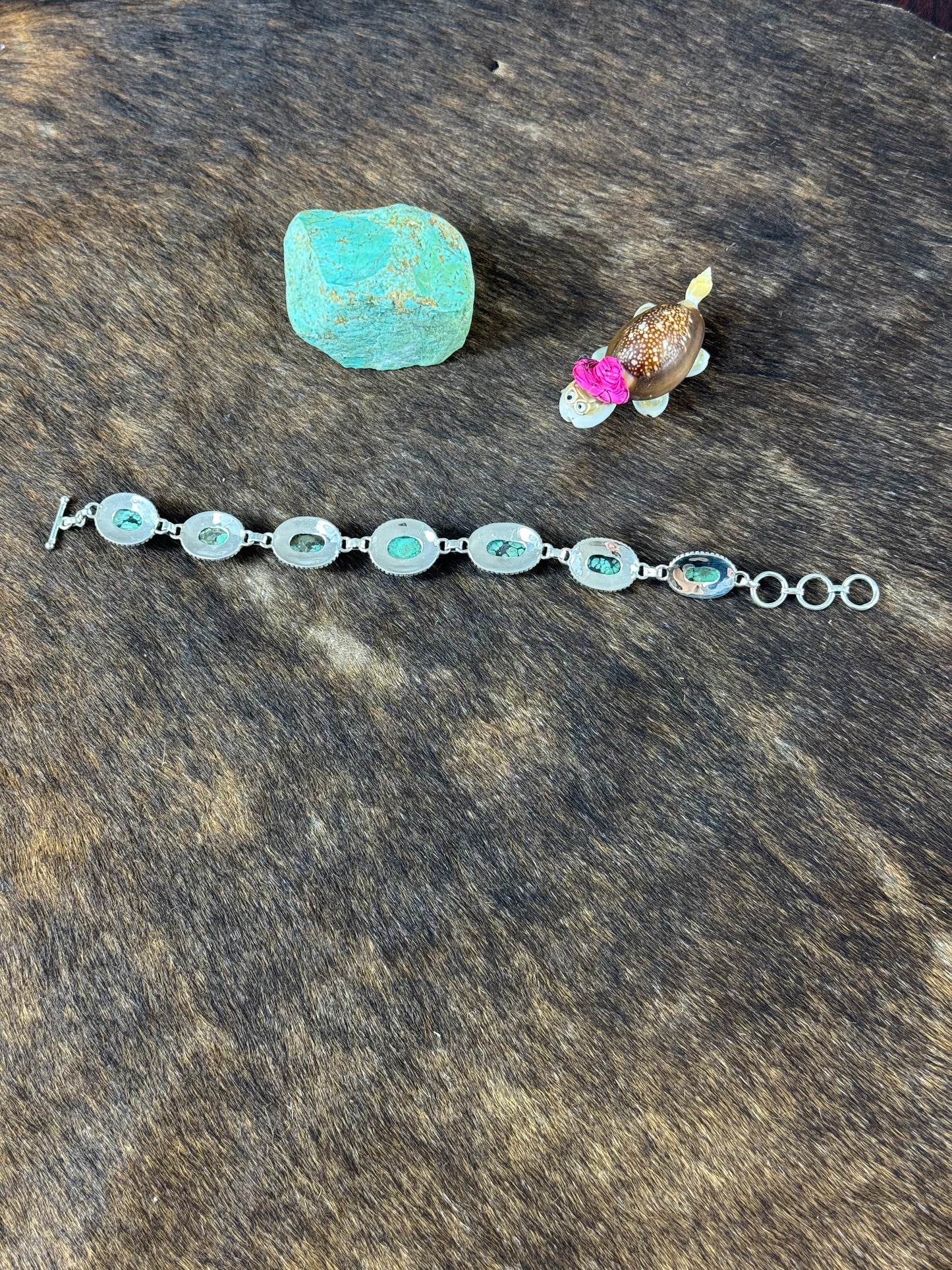 Tibetan Turquoise Twist Wire Link Bracelet