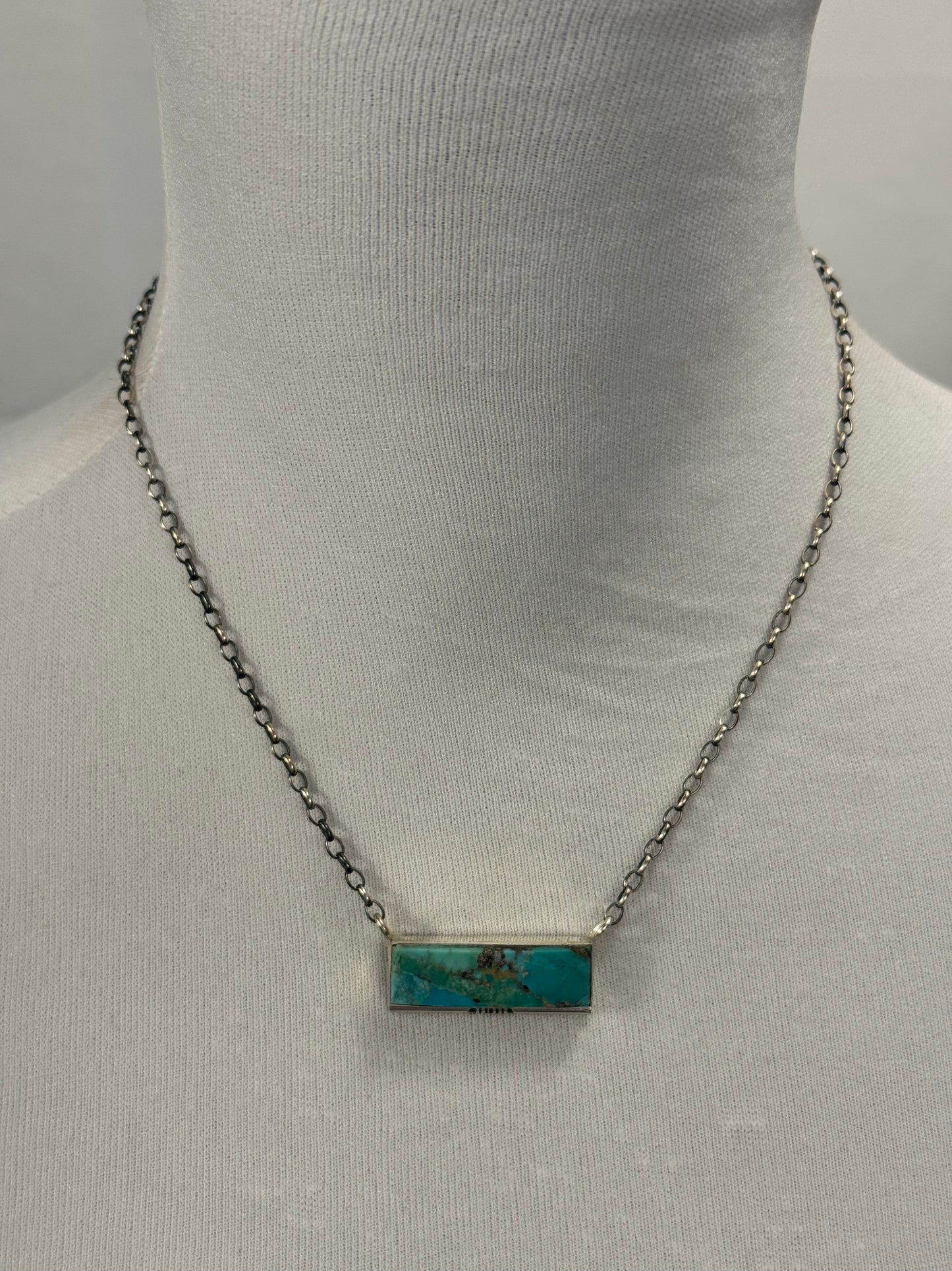 Kingman Turquoise Bar Neklace