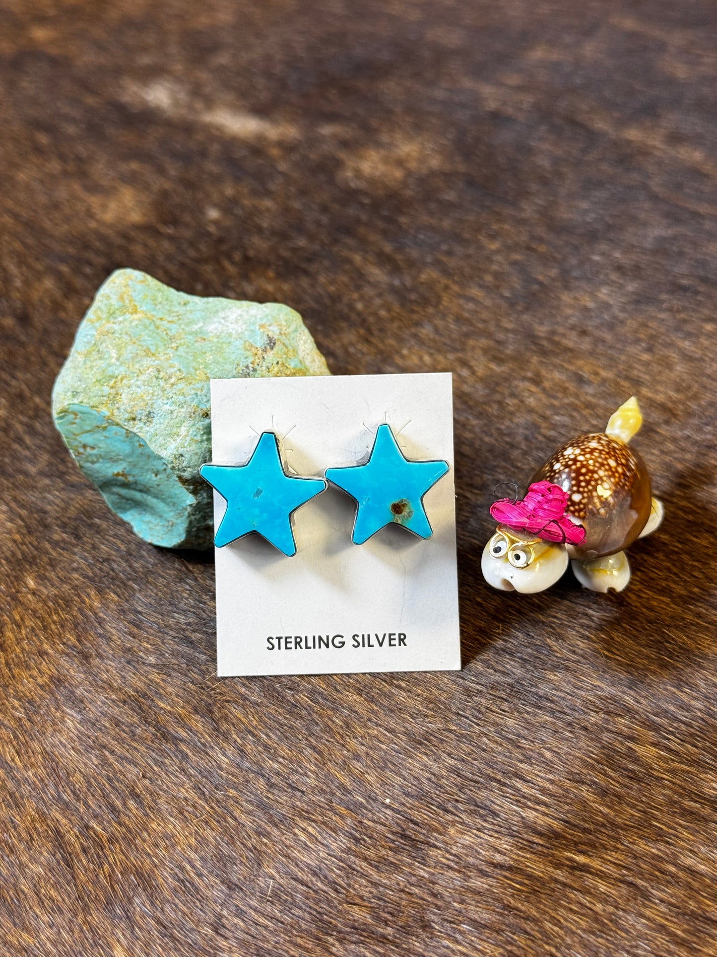 Kingman Turquoise Star Earrings