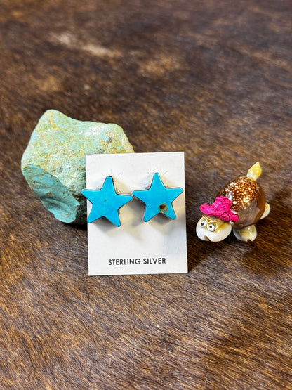 Kingman Turquoise Star Earrings