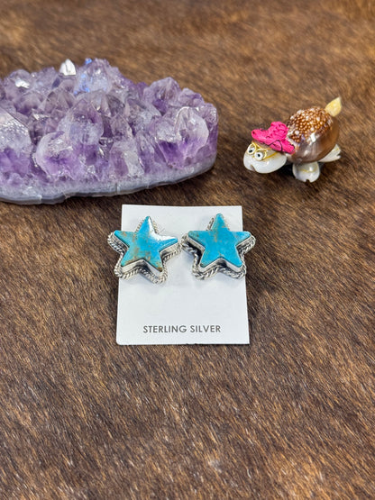 Kingman Turquoise Star Earring