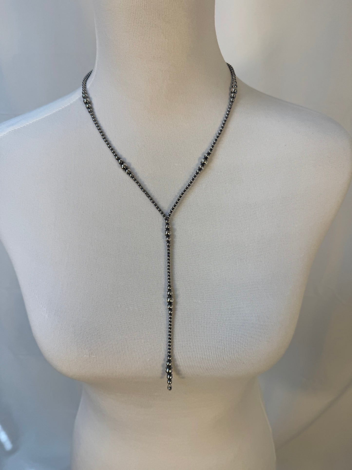 Navajo Style Pearl Y-Necklace