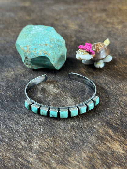 9 Stone Square Turquoise Bracelet