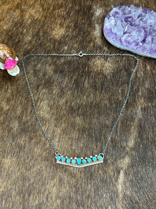 Kingman Turquoise Crown Necklace