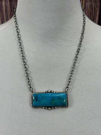 Kingman Turquoise Bar Necklace