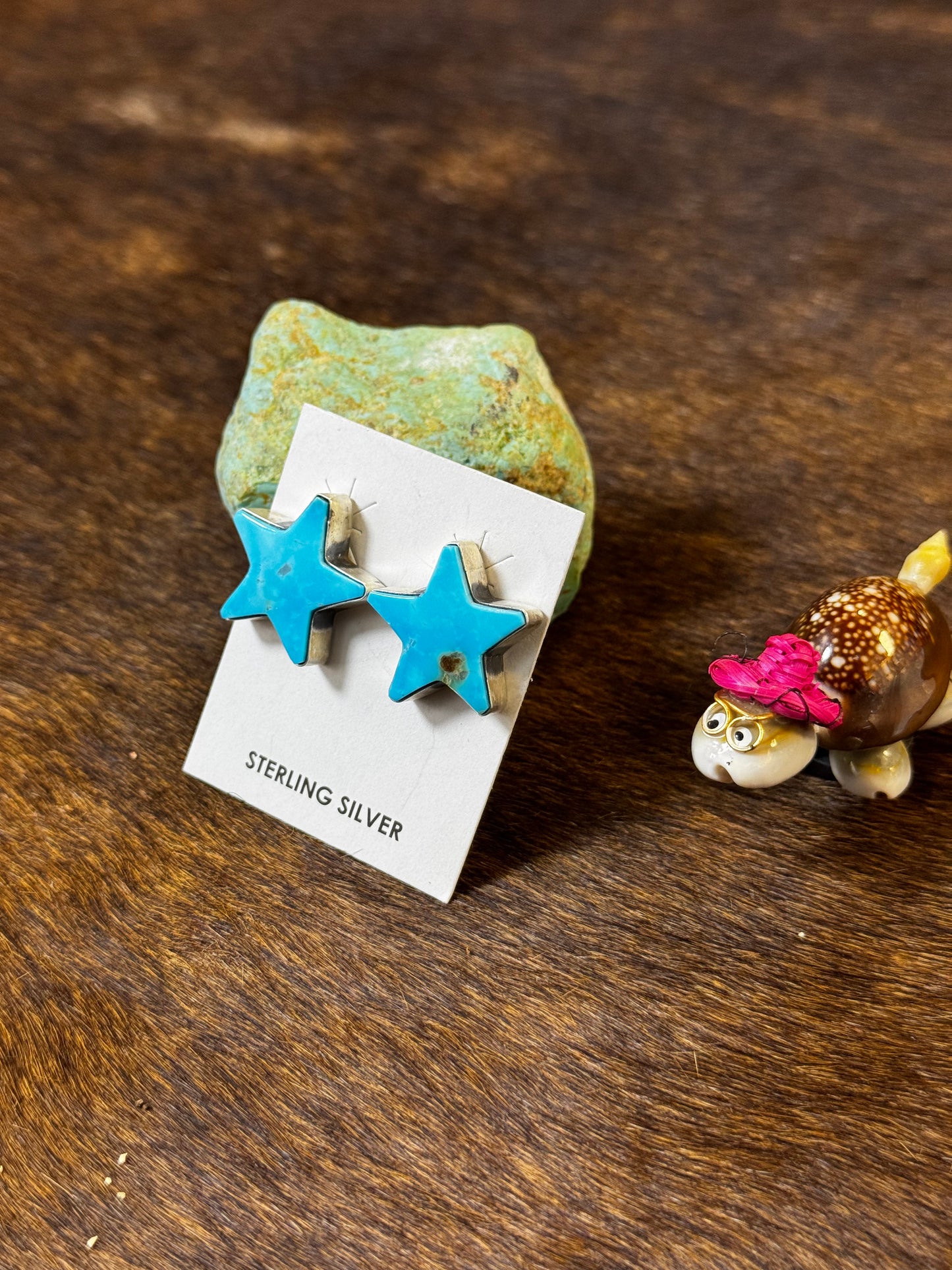 Kingman Turquoise Star Earrings