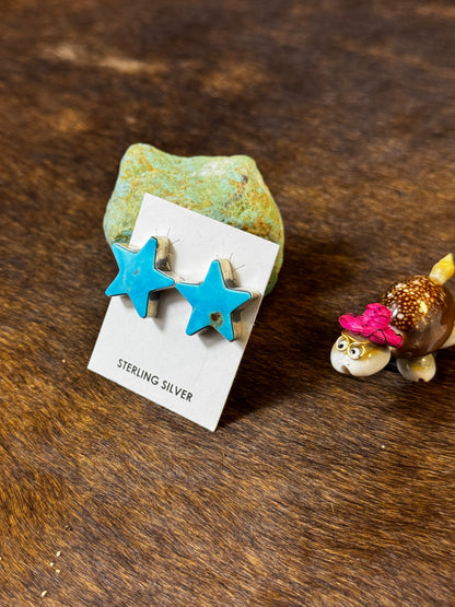 Kingman Turquoise Star Earrings